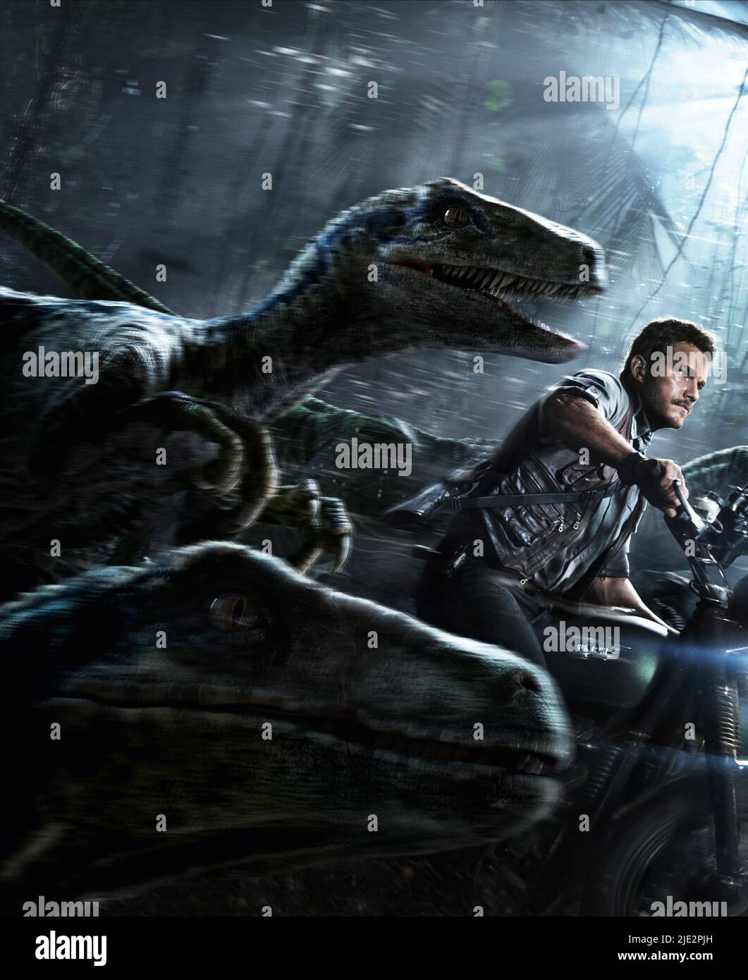 CHRIS PRATT, affiche de film JURASSIC WORLD, 2015 Banque D'Images