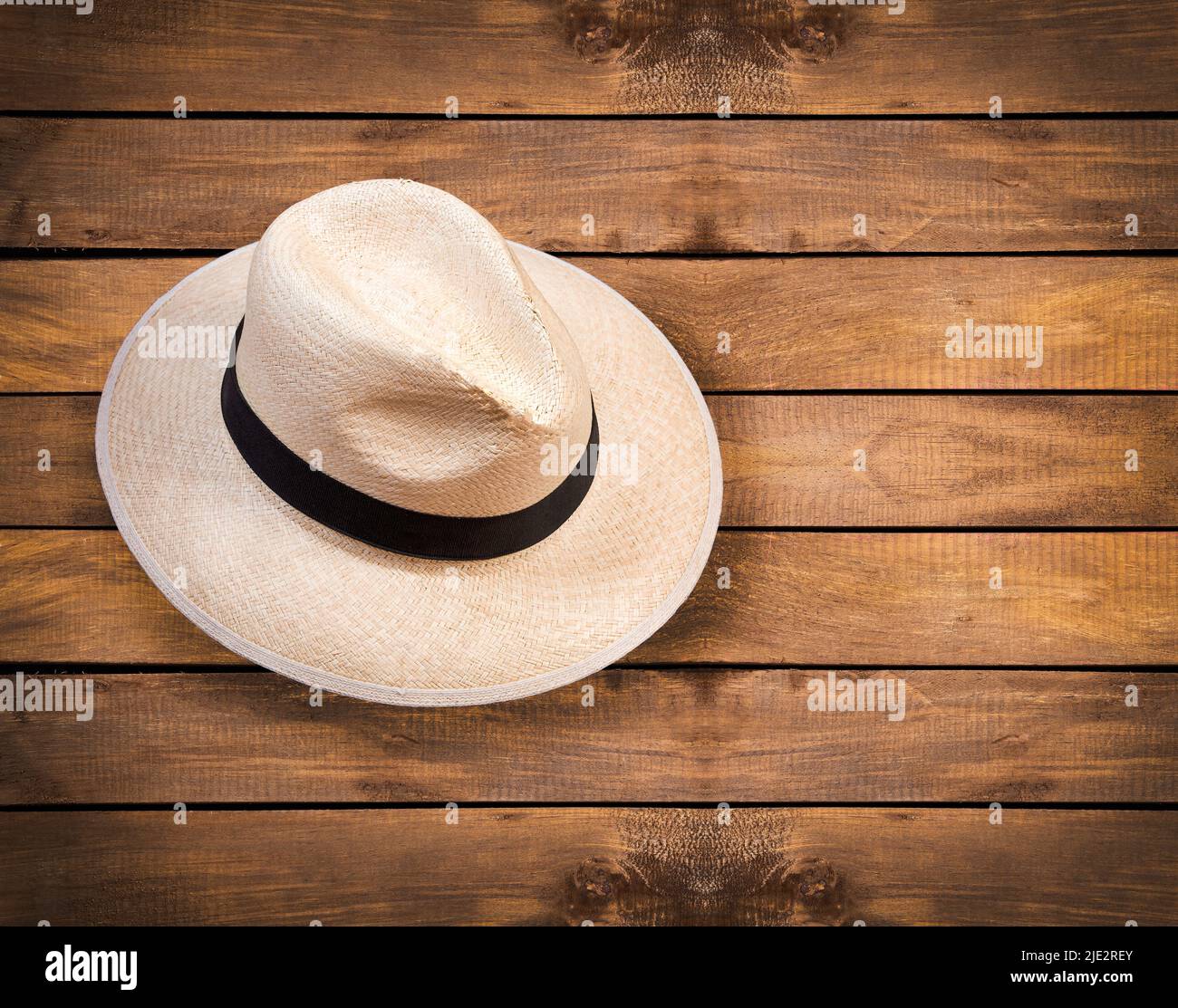 Chapeau antioquien traditionnel - chapeau traditionnel fait de la paume de l'Iraca Banque D'Images