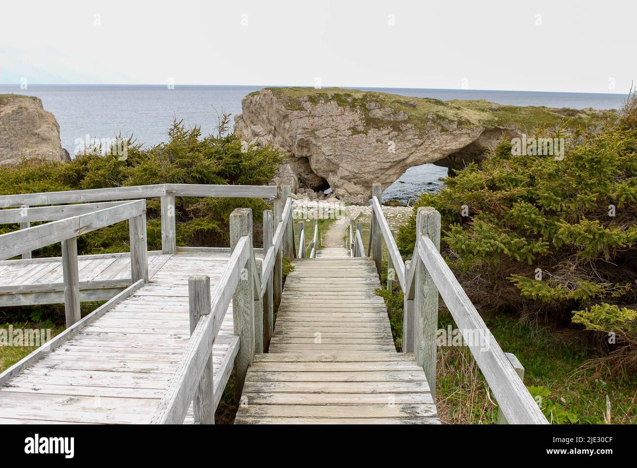 Photo unique du parc provincial Arches à terre-neuve Banque D'Images