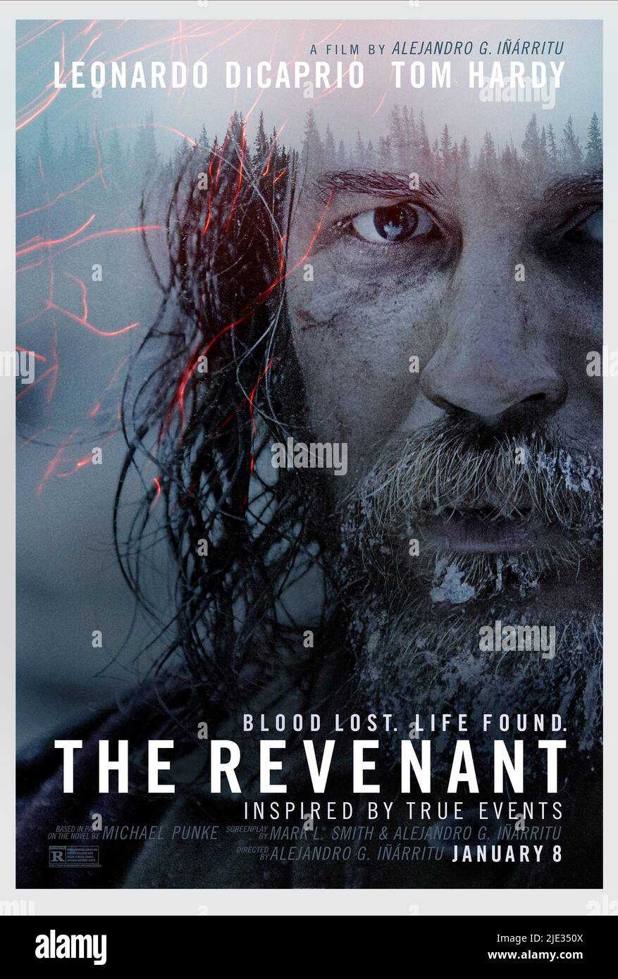TOM HARDY AFFICHE, LE REVENANT, 2015 Banque D'Images