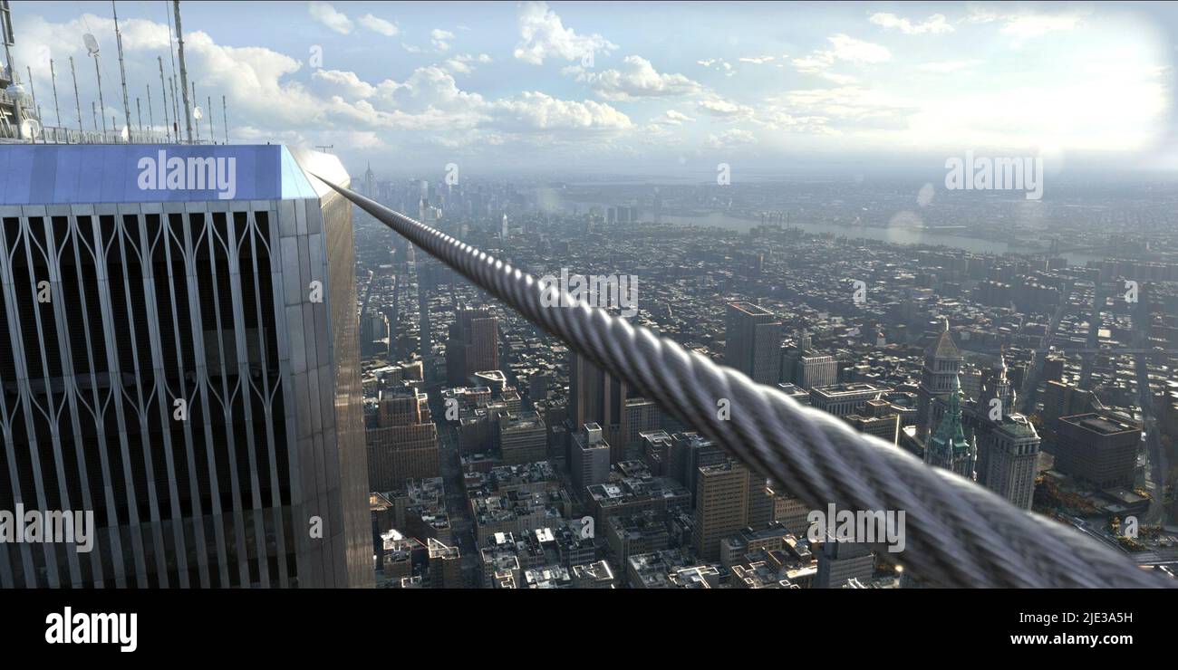 EN CORDE RAIDE SUR LES GRATTE-CIEL DE LA VILLE DE NEW YORK, THE WALK, 2015 Banque D'Images