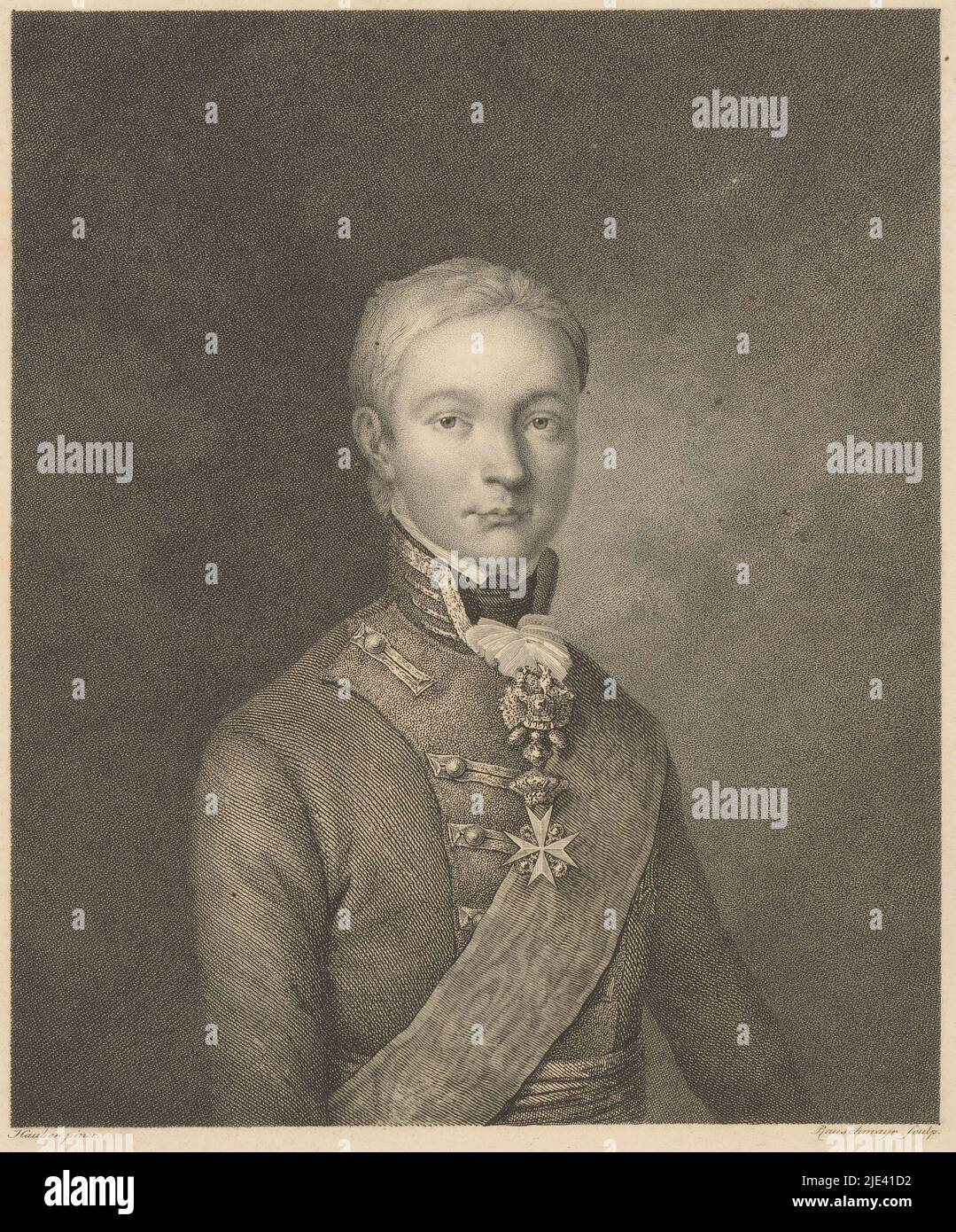 Portrait de Louis I de Bavière, Joseph Peter Paul Rauschmayr, d'après Joseph Hauber, 1786 - 1815, imprimerie: Joseph Peter Paul Rauschmayr, (mentionné sur l'objet), d'après: Joseph Hauber, (mentionné sur l'objet), 1786 - 1815, papier, gravure, h 285 mm - l 188 mm Banque D'Images