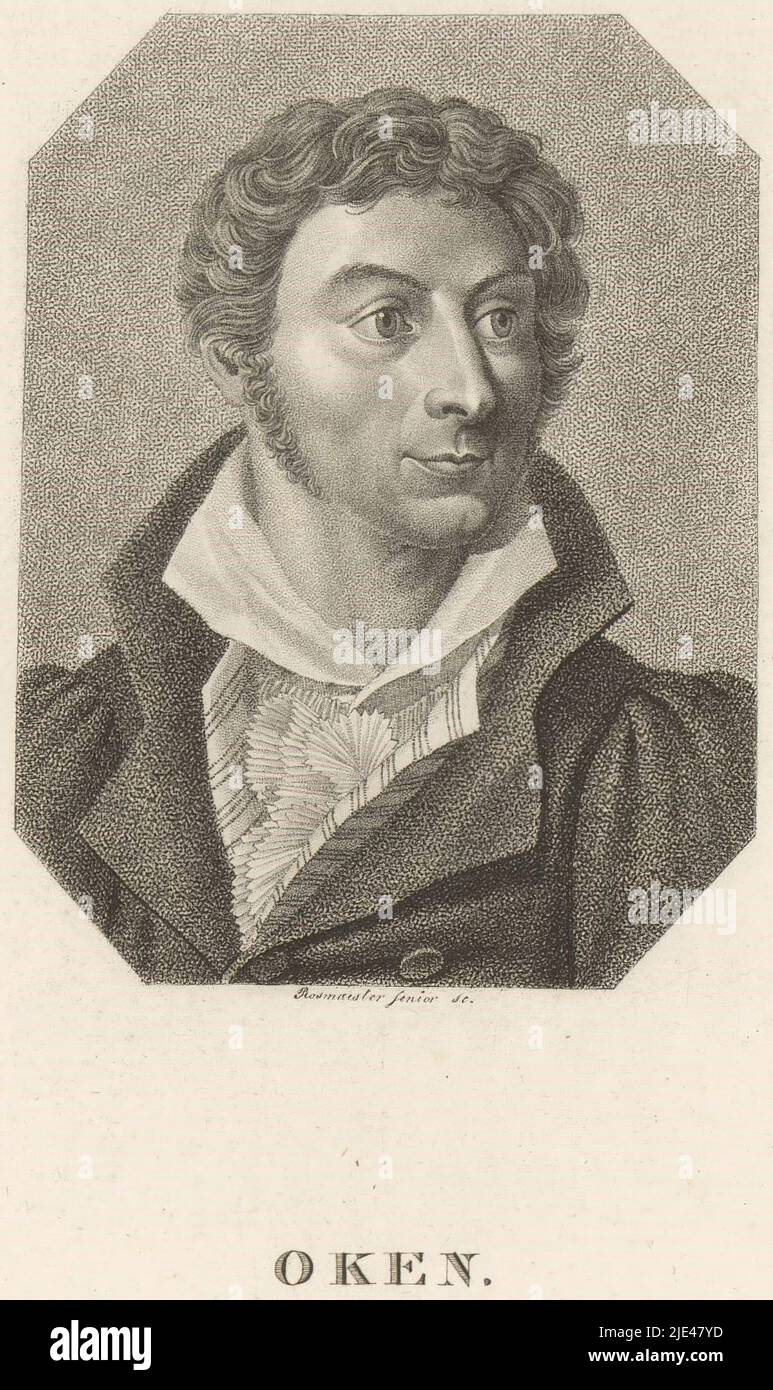 Portrait de Lorenz Oken, Johann Adolf Rossmässler, 1785 - 1858, imprimerie: Johann Adolf Rossmässler, (mentionné sur l'objet), éditeur: gebroeders Schumann, (mentionné sur l'objet), Zwickau, 1785 - 1858, papier, h 196 mm - l 136 mm Banque D'Images