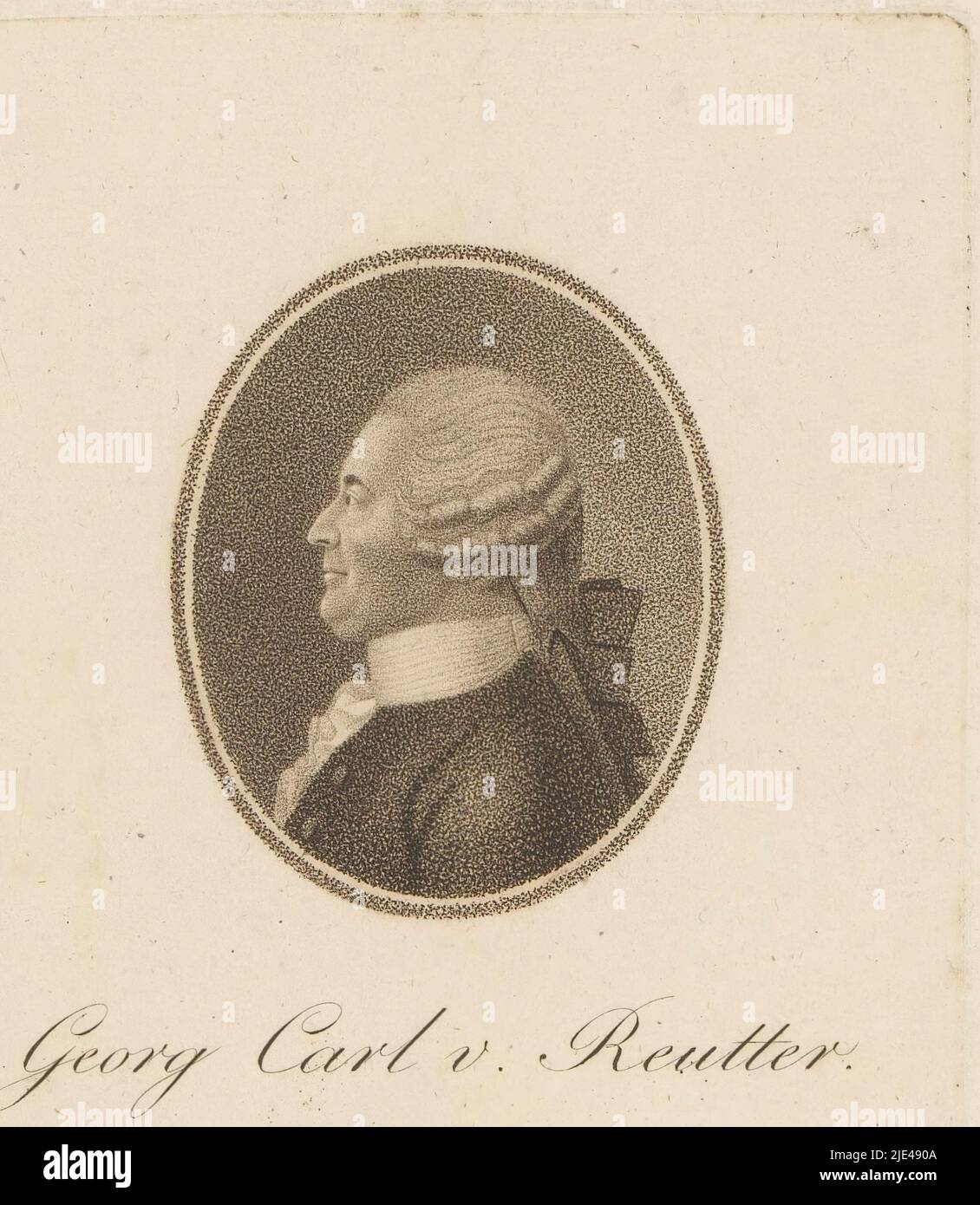 Portrait de Johann Georg Reutter, Johann Putz, 1750 - 1844, imprimerie : Johann Putz, 1750 - 1844, papier, gravure, h 148 mm - l 103 mm Banque D'Images