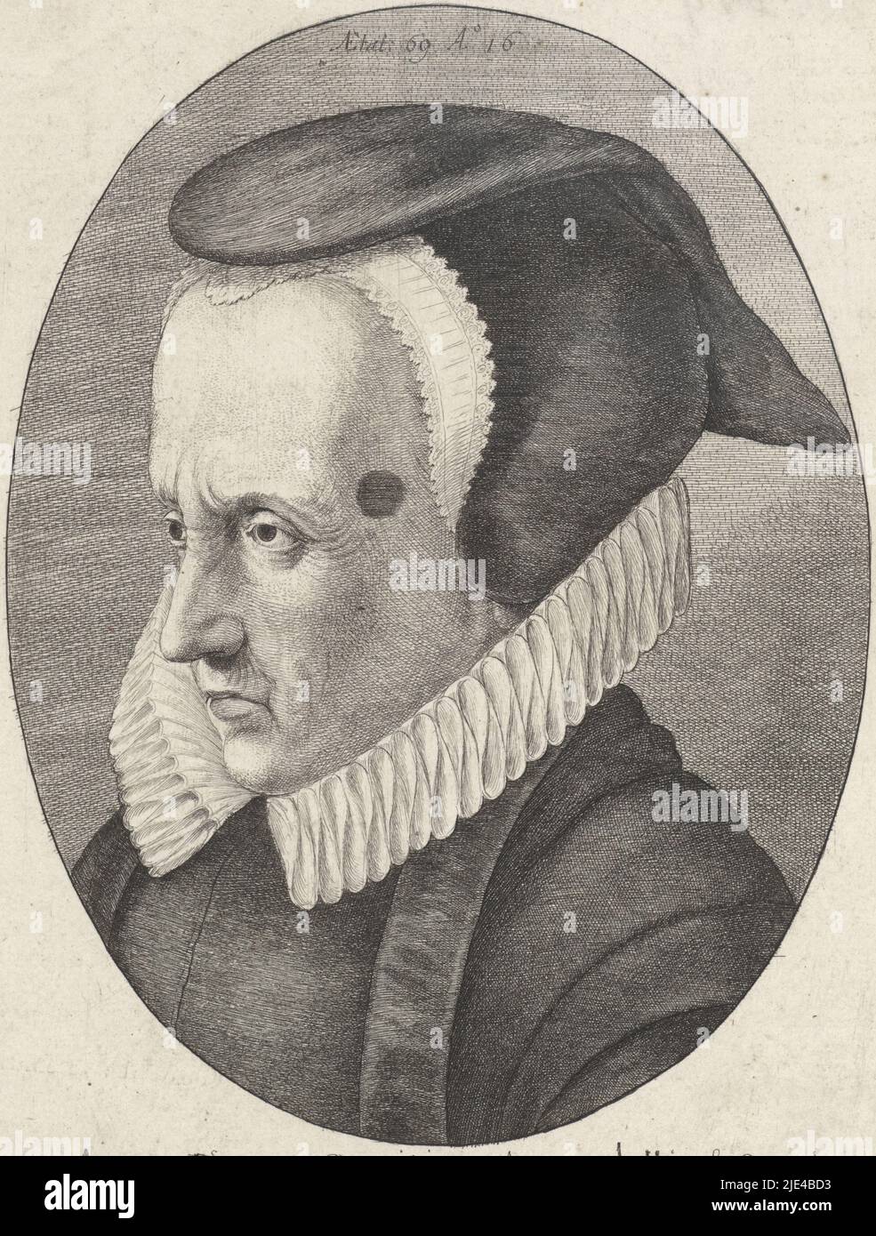 Portrait d'Anne Dacres, comtesse d'Arundel, Venceslaus Hollar, d'après Lucas Vorsterman (I), 1636 - 1644, imprimerie: Venceslaus Hollar, (mentionné sur objet), dessinateur intermédiaire: Lucas Vorsterman (I), (mentionné sur objet), Londres, 1636 - 1644, papier, gravure, h 183 mm × l 127 mm Banque D'Images