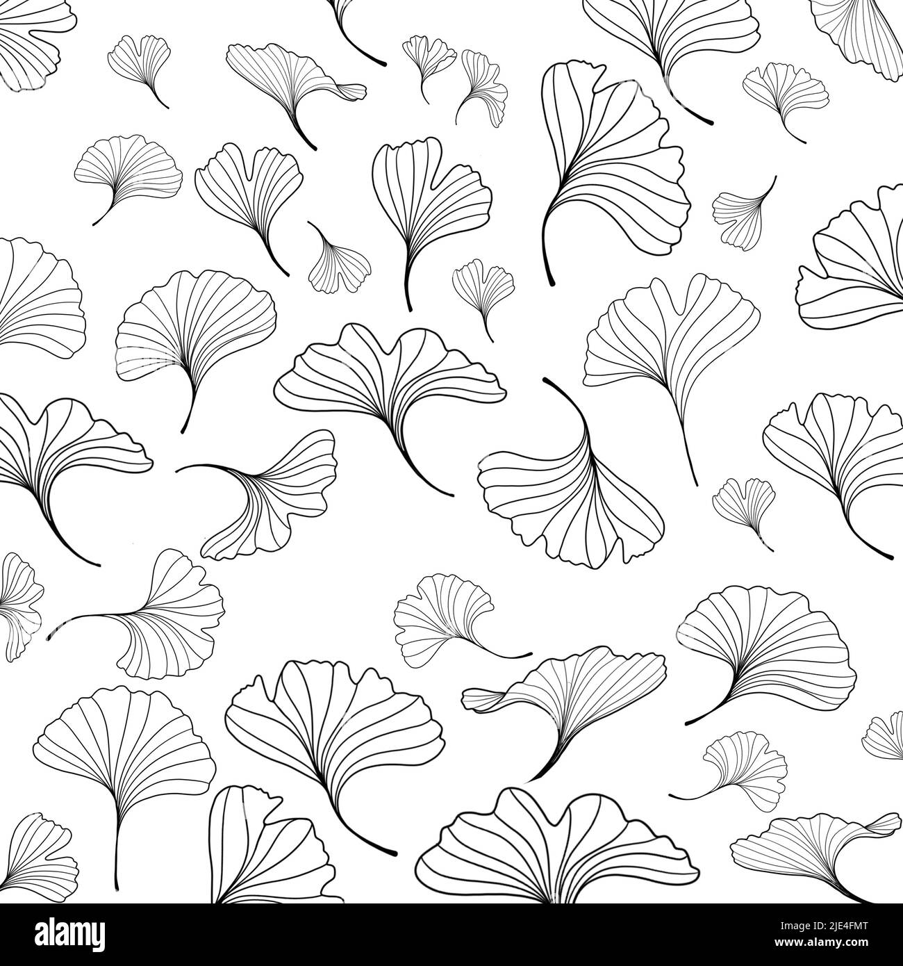 magnifique motif coloré avec feuilles de ginkgo biloba - livre de coloriage antistress. motif floral brillant Banque D'Images