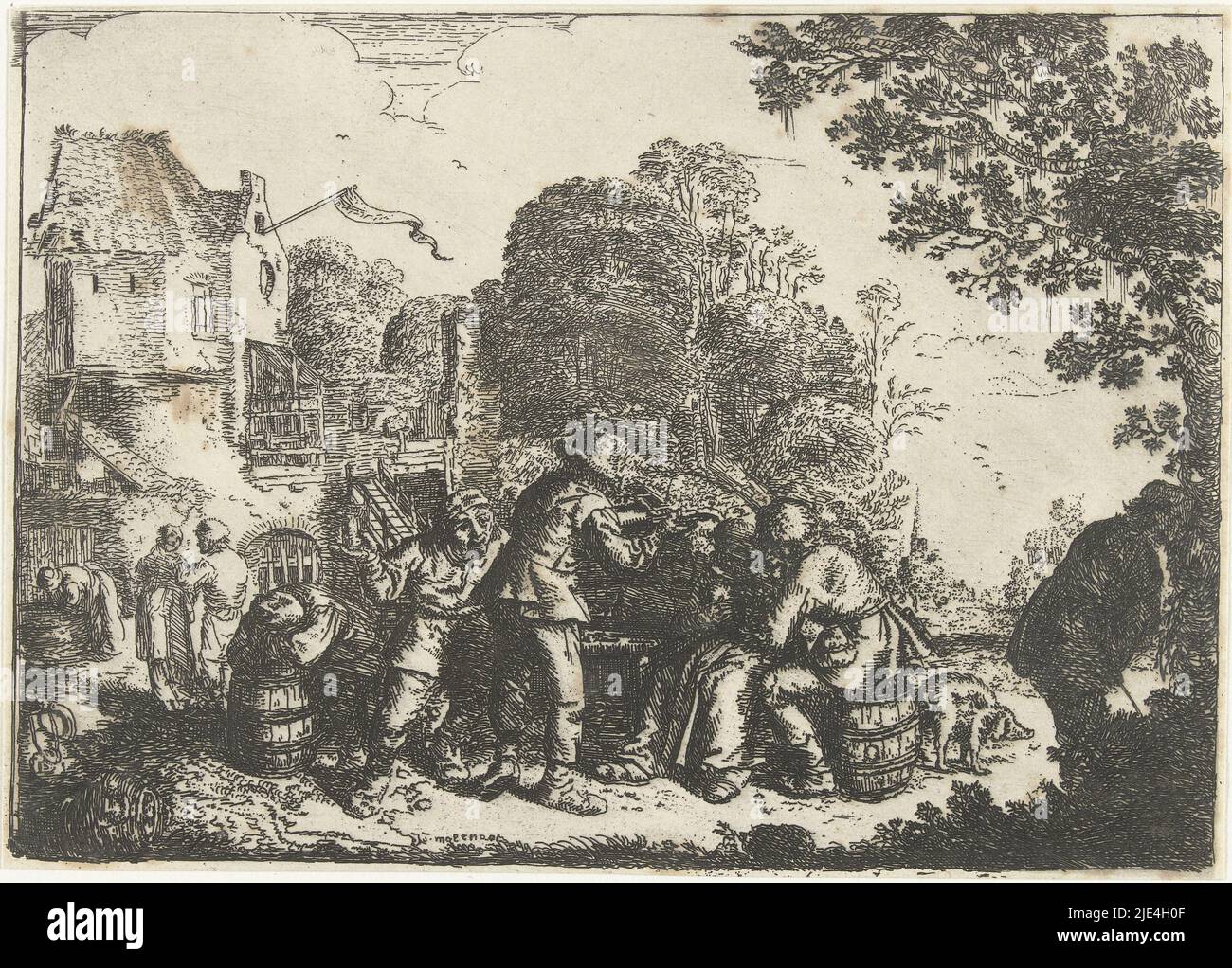 Vue du Schloss Pillnitz, Robert Sayer, d'après Meaurer, 1752, éditeur: Robert Sayer, (Mentionné sur l'objet), éditeur: Henry Overton (II), (mentionné sur l'objet), imprimeur: Stevens, (mentionné sur l'objet), Londres, 10-avr-1752, papier, gravure, pinceau, h 262 mm × l 402 mm Banque D'Images