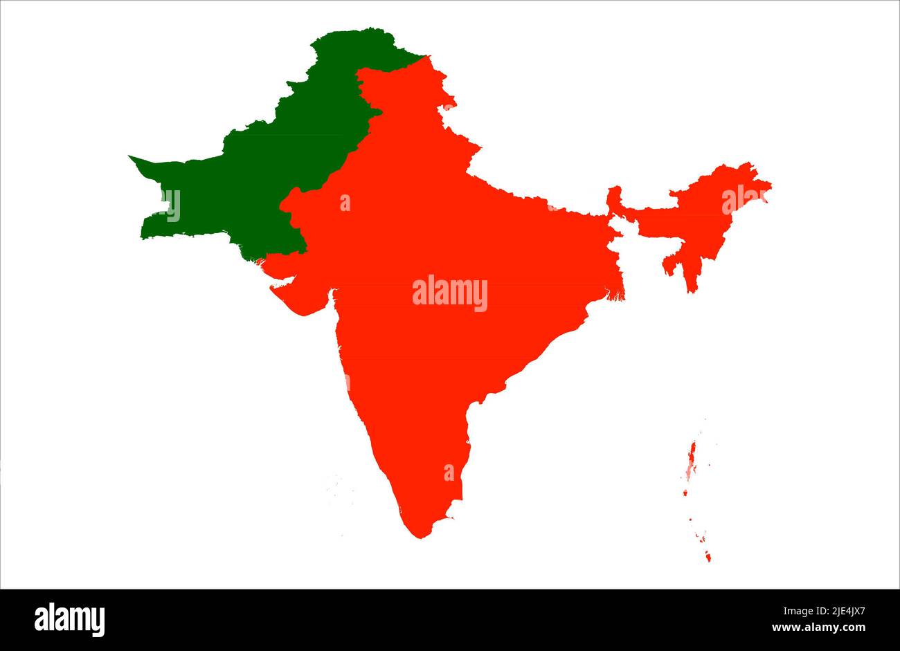 Illustration de la carte vectorielle du Pakistan indien sur fond blanc Banque D'Images