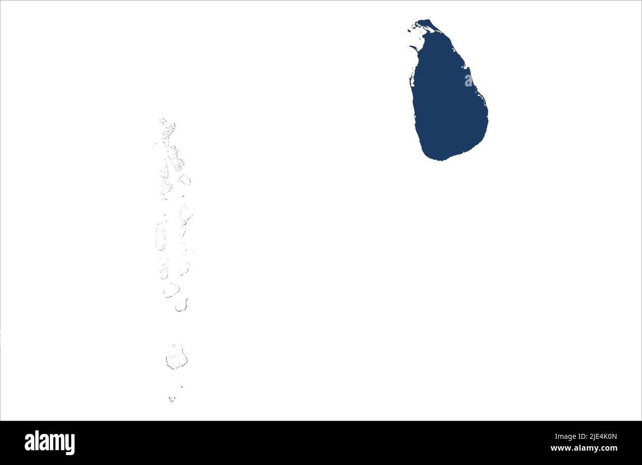 Illustration de la carte vectorielle du SriLanka et des Maldives sur fond blanc Banque D'Images