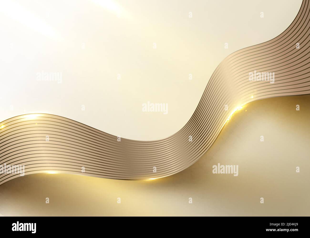 Abstrait 3D élégantes lignes de vagues dorées et de la lumière étincelles sur fond propre style de luxe.Illustration graphique vectorielle Illustration de Vecteur