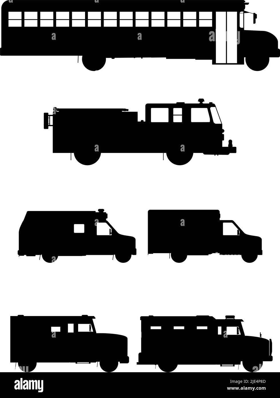 Illustration de la silhouette de machines spéciales sur fond blanc Illustration de Vecteur