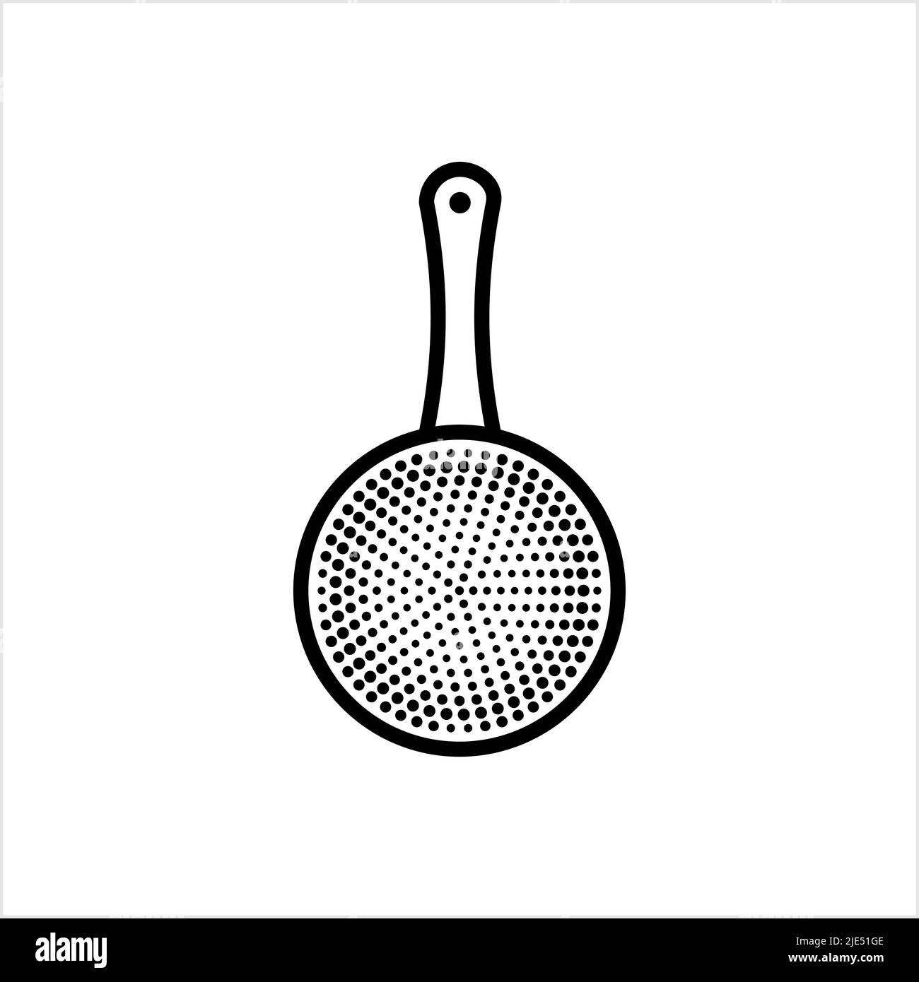 Icône de la passoire, cuisine Cullprêteur ustensile icône Vector Art Illustration Illustration de Vecteur