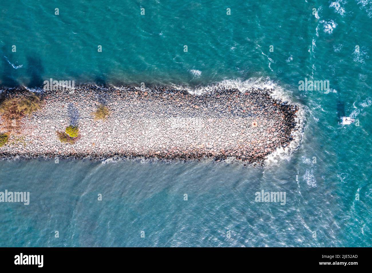 Vue aérienne de l'estuaire de Pak Nam Pranburi à Prachuap Khiri Khan, Thaïlande Banque D'Images