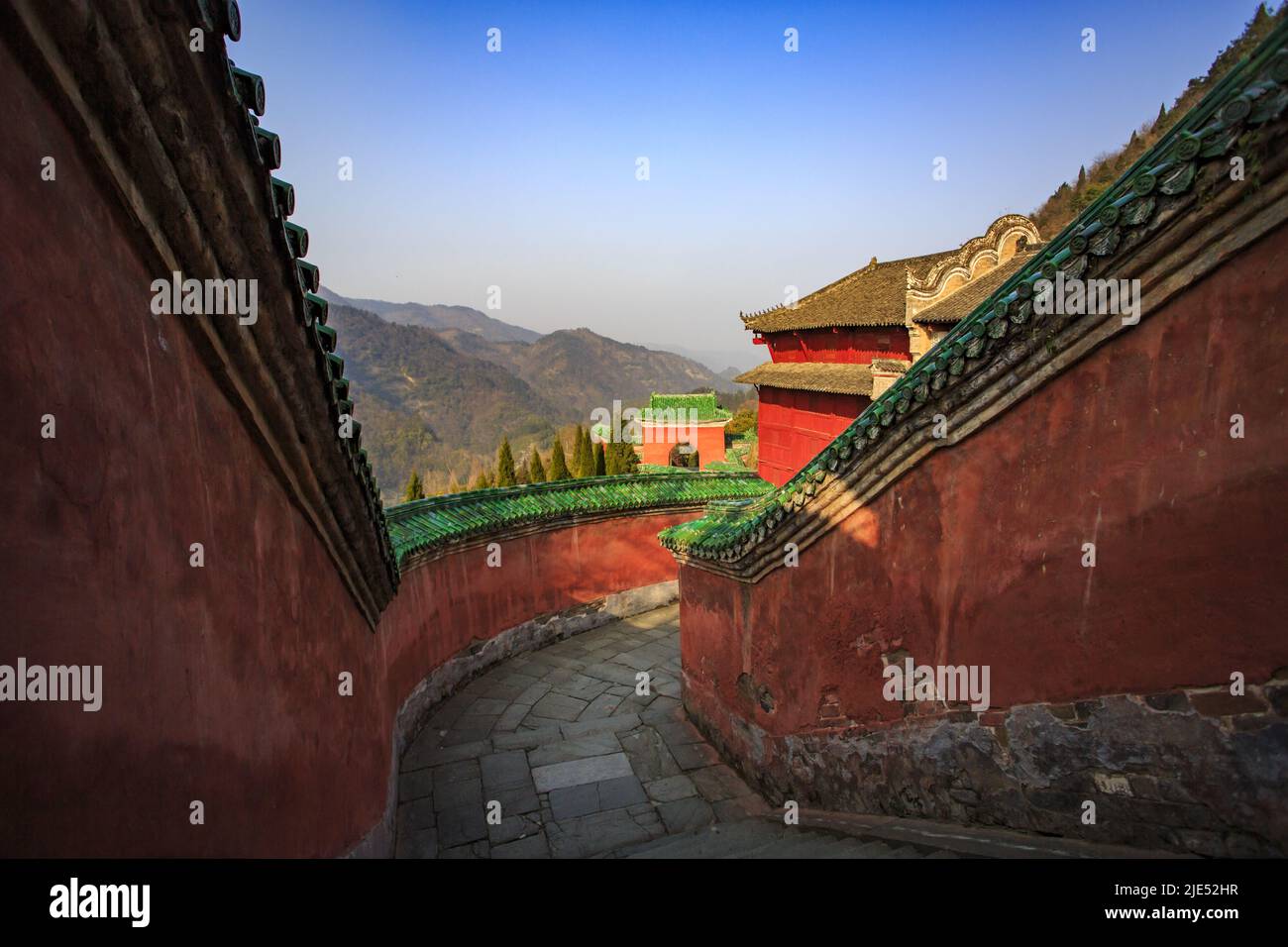 Hubei shiyan Mount wudang Taoism montagnes célèbres anciens bâtiments Banque D'Images