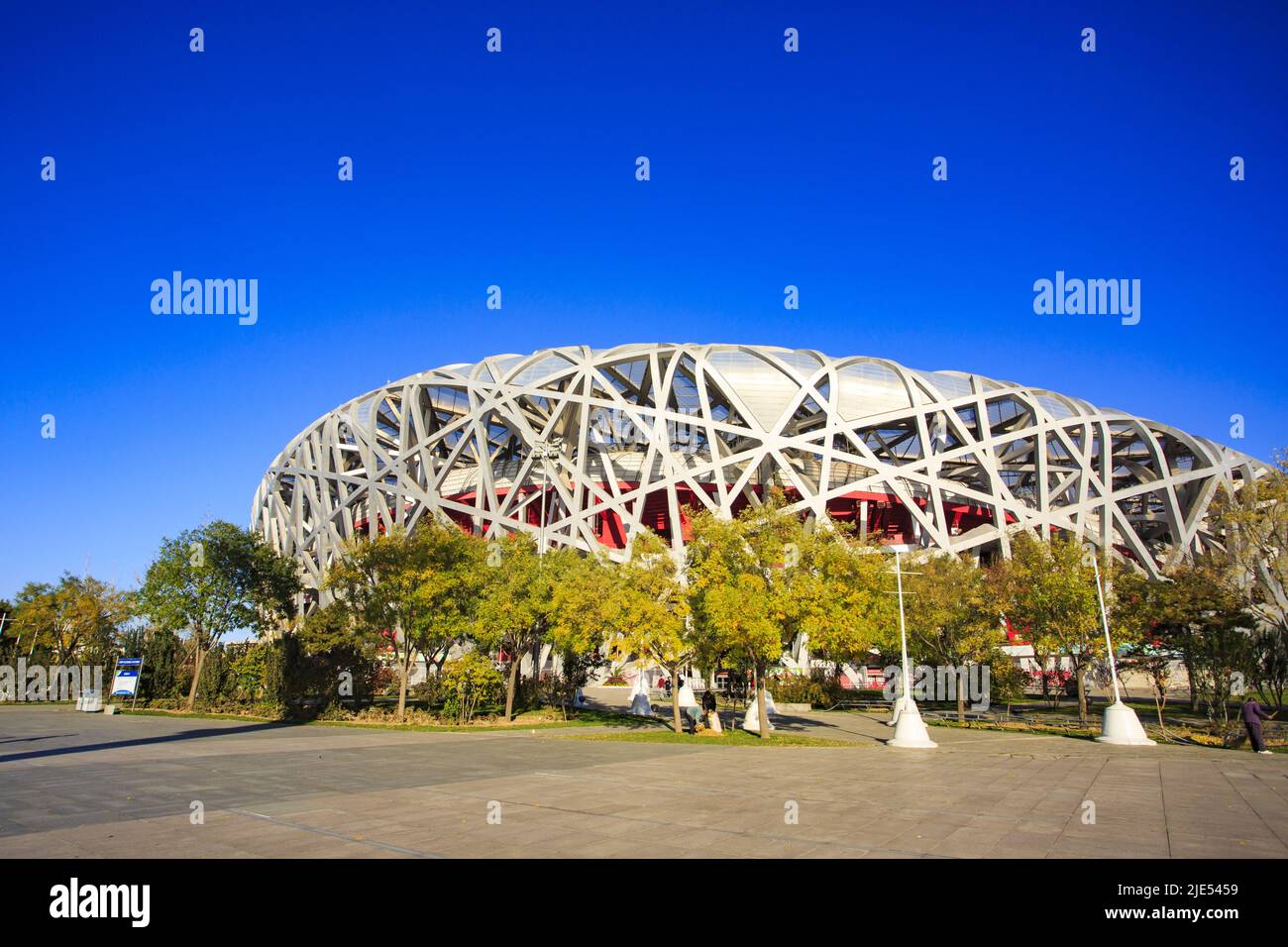 Beijing le stade du parc olympique le nid des oiseaux sports Banque D'Images