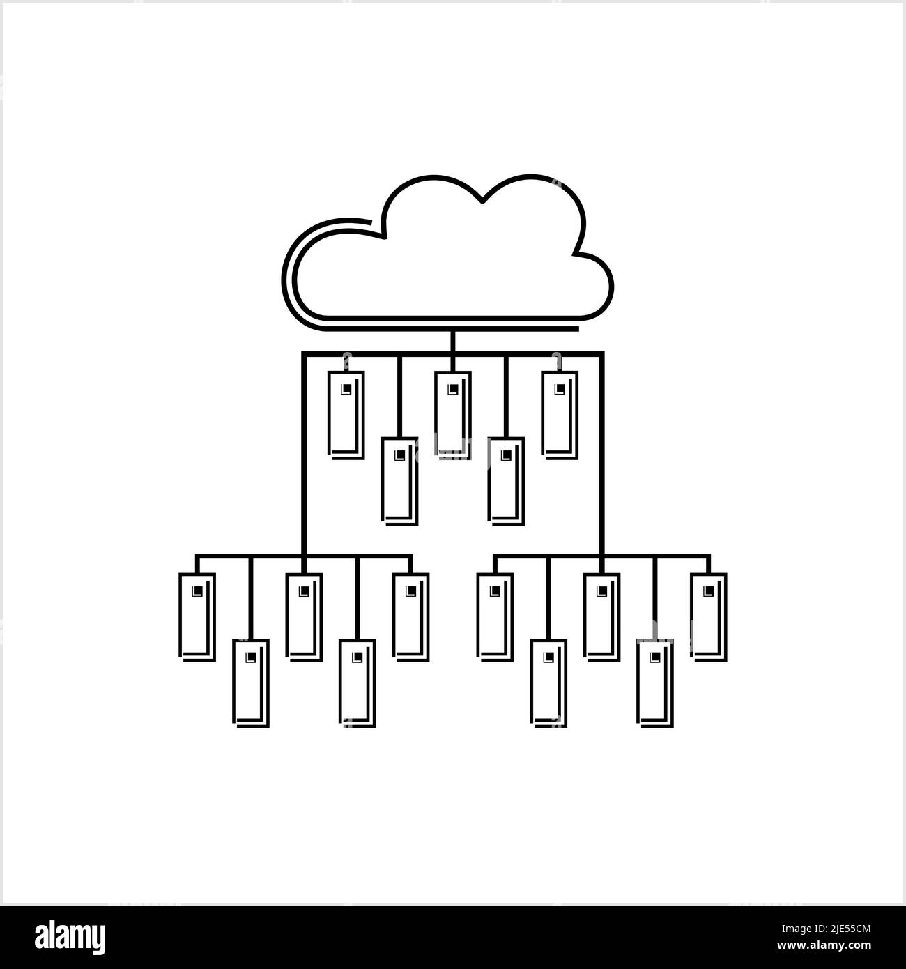 Illustration de l'illustration vectorielle de l'icône du serveur Cloud Illustration de Vecteur