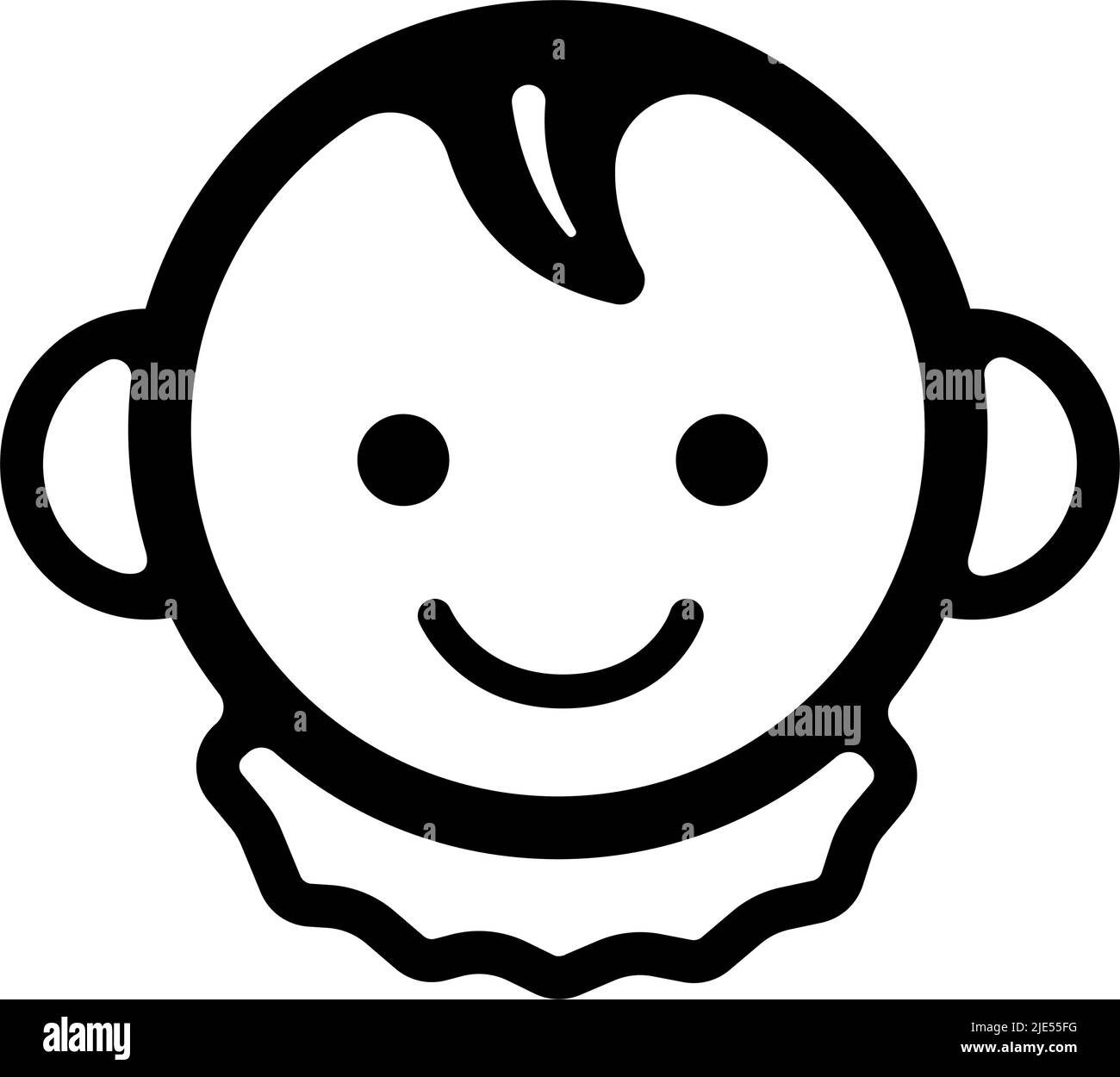 Illustration d'une icône de vecteur visage de bébé souriant Illustration de Vecteur