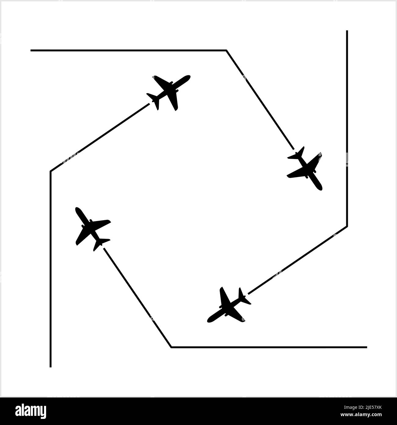 Formation de vol d'avion, exposition d'air, l'illustration de vol disciplinée Illustration de Vecteur