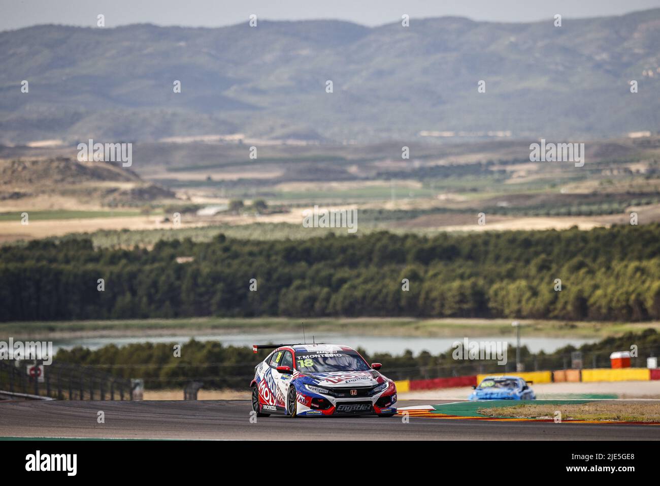 18 MONTEIRO Tiago (PRT,) Ã&#X89;quipe LIQUI MOLY Engstler, Honda Civic Type R TCR, action pendant la WTCR - course de l'Espagne 2022, 4th ronde de la FIA World Touring car Cup 2022, sur l'Aragon des Motorland de 24 juin à 26 à Alcaniz, Espagne - photo: Xavi Bonilla/DPPI/LiveMedia Banque D'Images