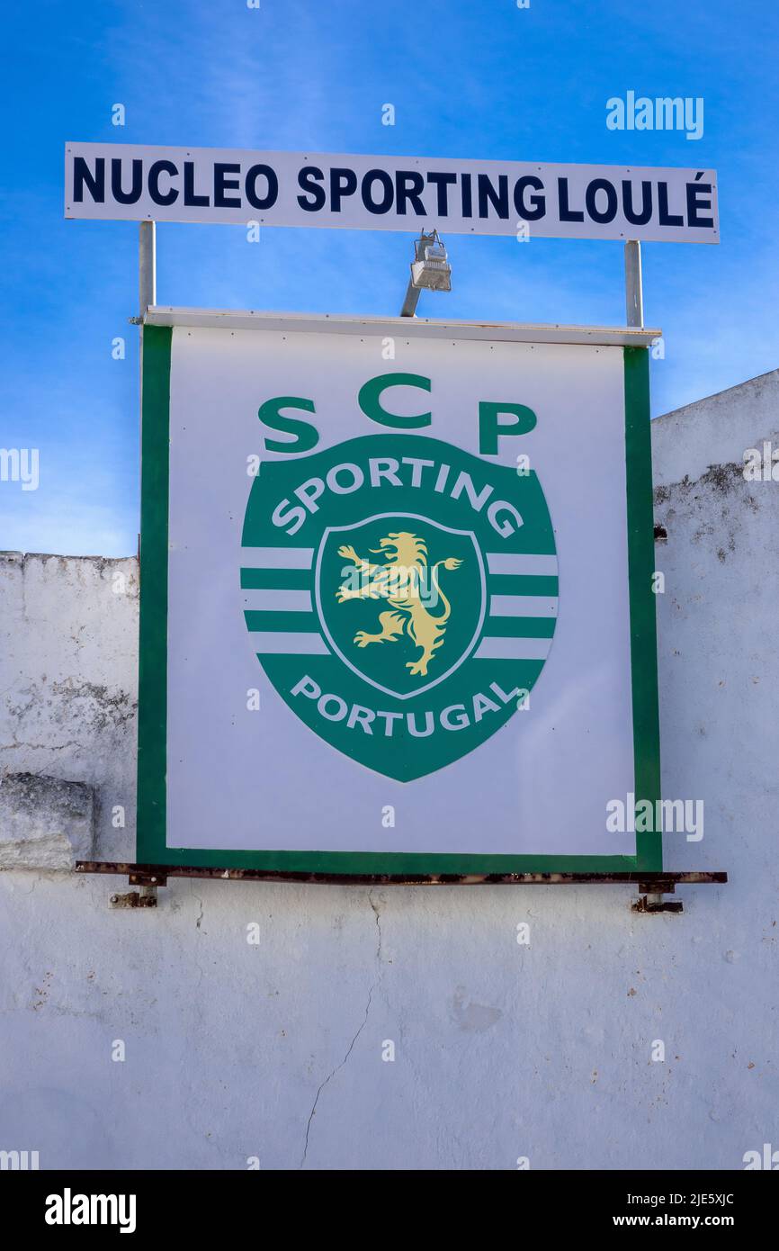 Signe de Nucleo Sporting Loule A football Suporters Club of Sporting de Portugal football Team Sporting Lisbon à Loule Algarve Portugal Banque D'Images