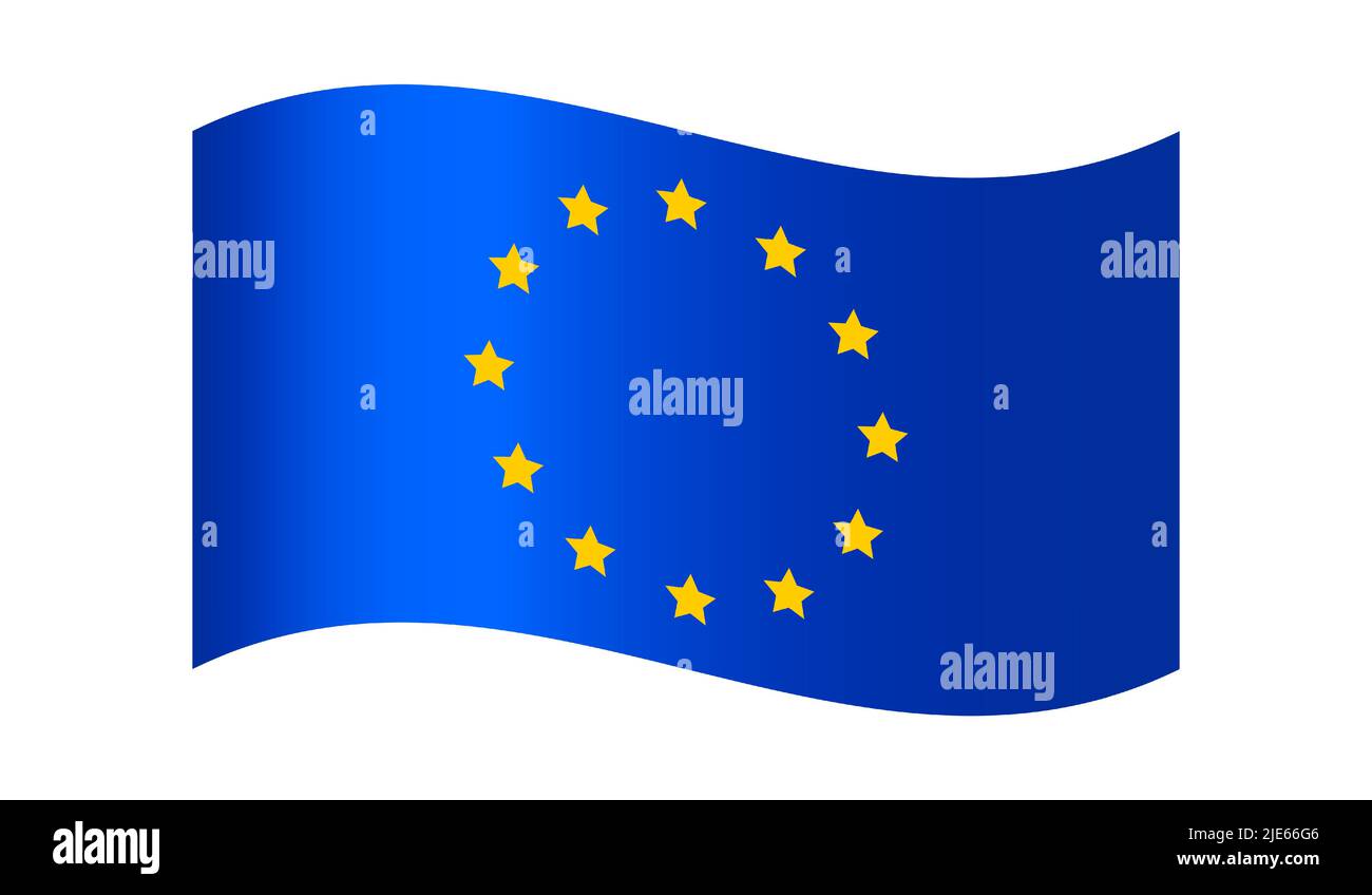 Drapeau de l'UE.drapeau standard officiel isolé de l'Union européenne. Illustration vectorielle. Illustration de Vecteur