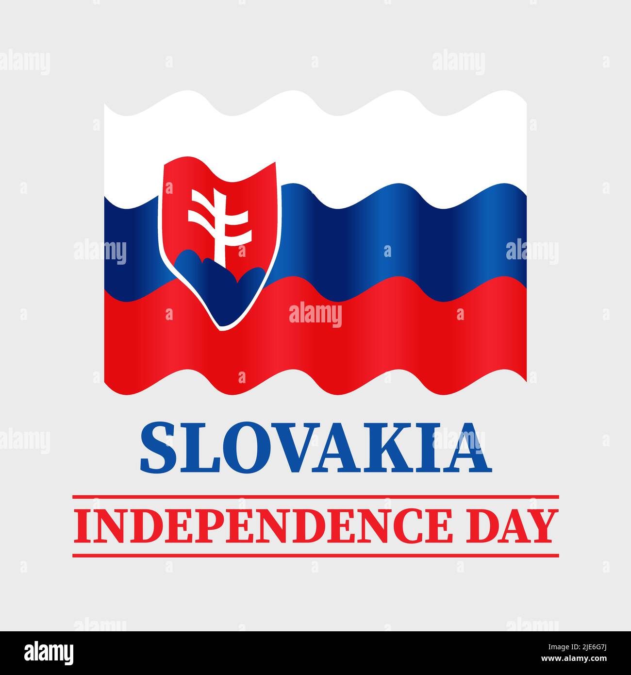 Affiche typographique du jour de l'indépendance de la Slovaquie. Fête nationale slovaque sur 17 juillet. Modèle vectoriel pour bannière, prospectus, cartes postales, etc Illustration de Vecteur