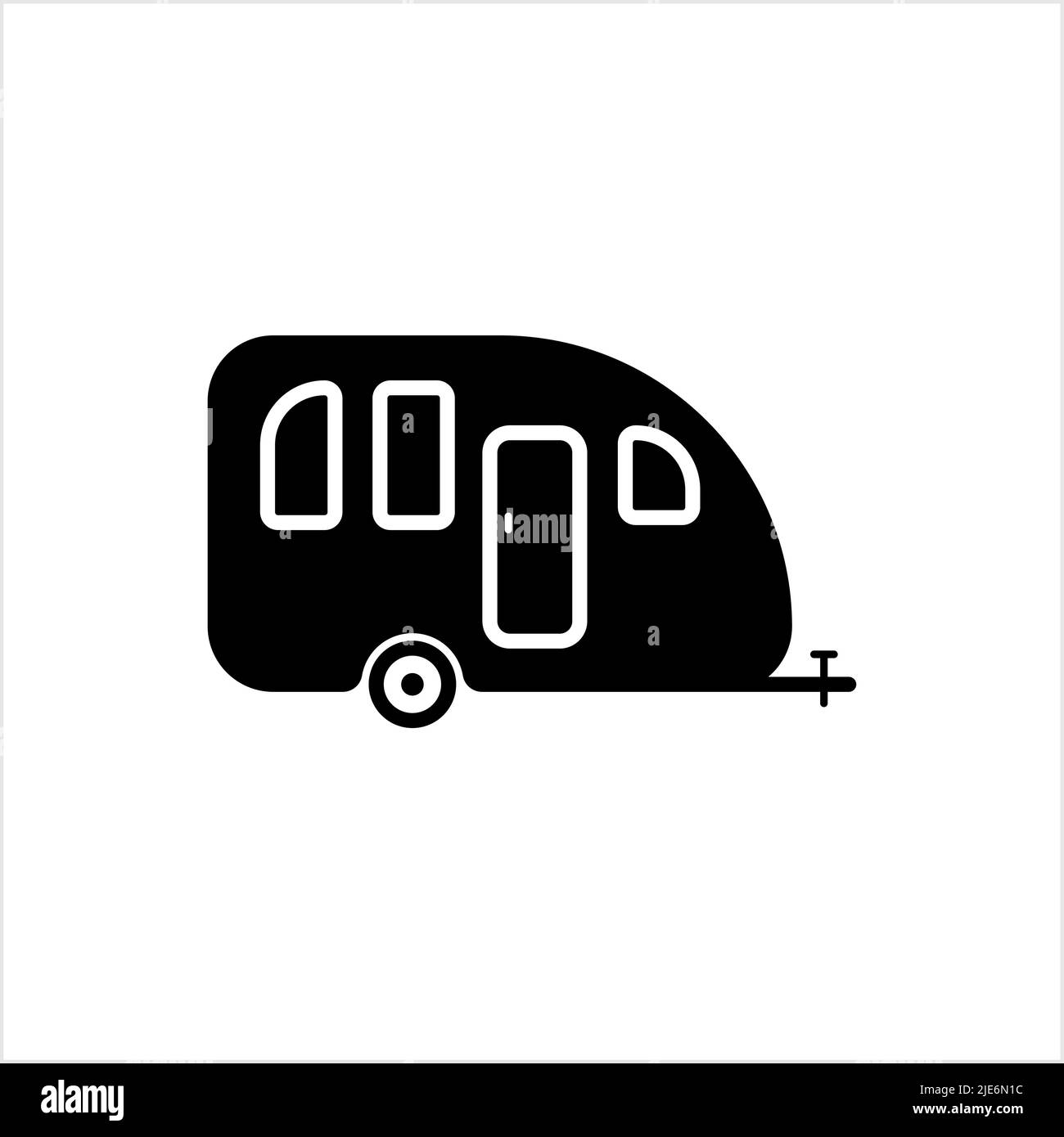 Icône Trailer Caravan, Trailer Trailer, Camper Van, Vector Art Illustration Illustration de Vecteur