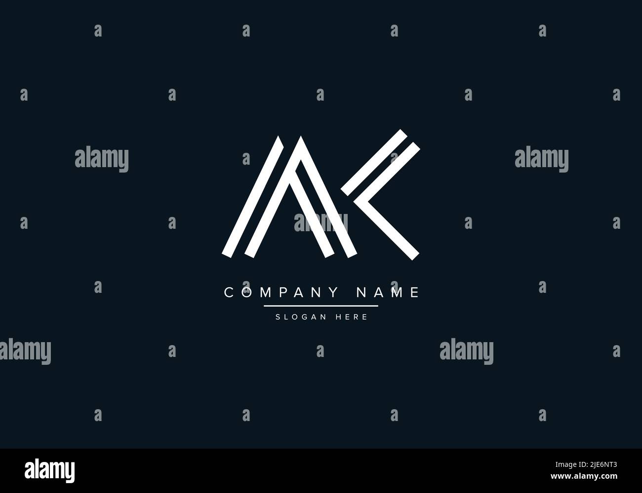 Lettre abstraite alphabétique icône logo AK Illustration de Vecteur