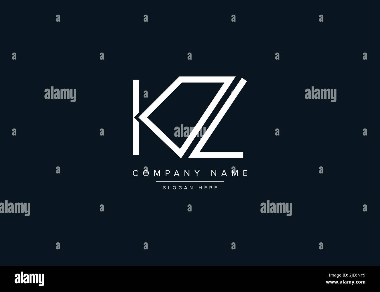 Lettre abstraite alphabétique icône logo KZ Illustration de Vecteur