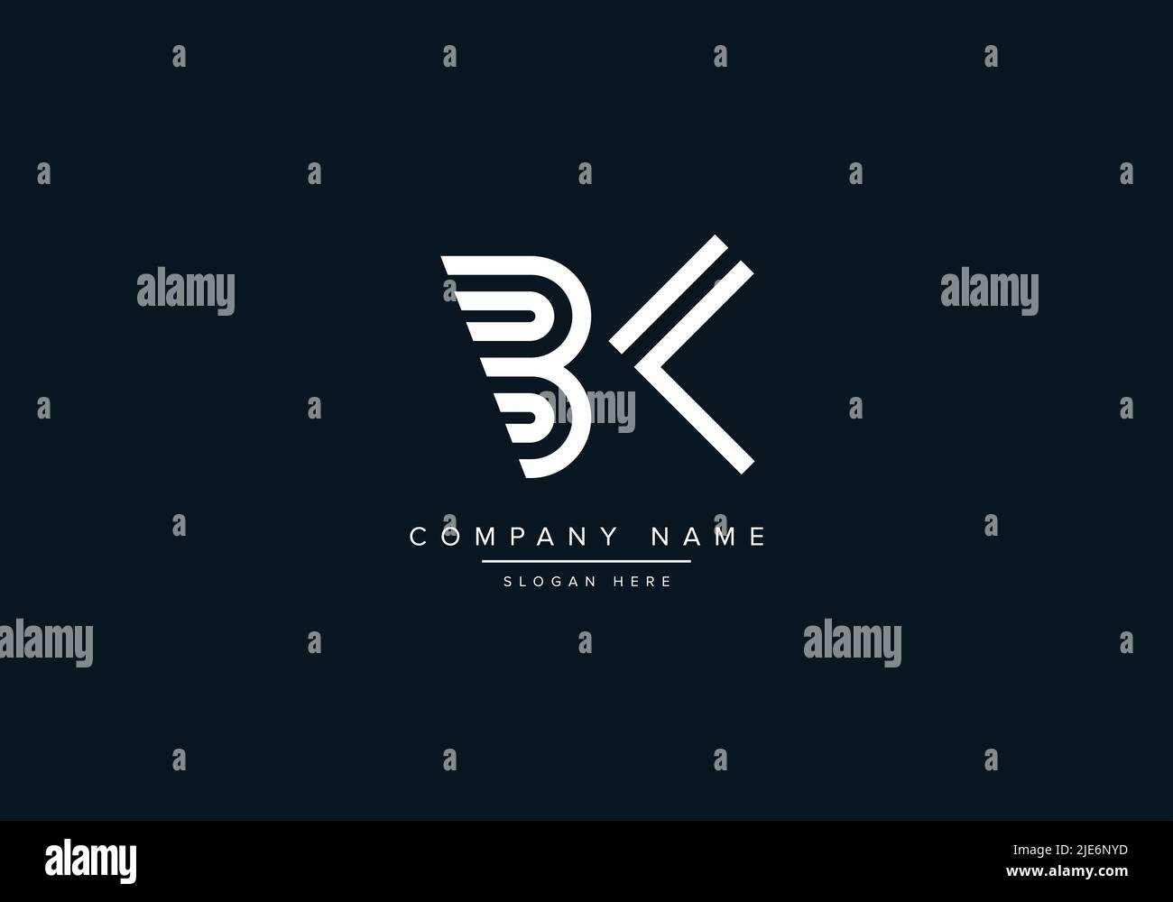 Alphabet lettre abstraite icône logo BK Illustration de Vecteur