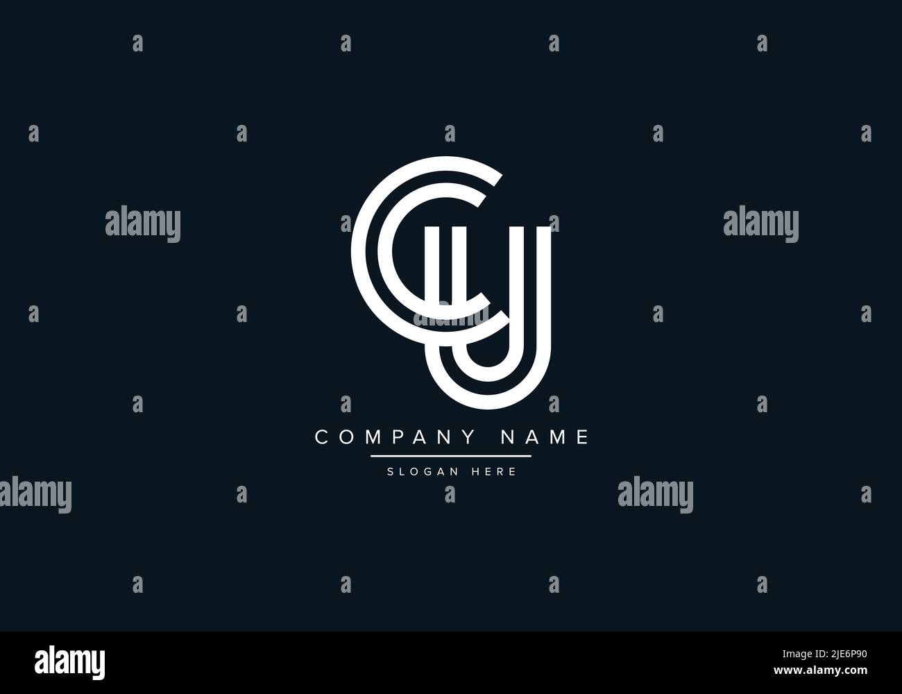 Lettre abstraite lettre icône logo CU Illustration de Vecteur