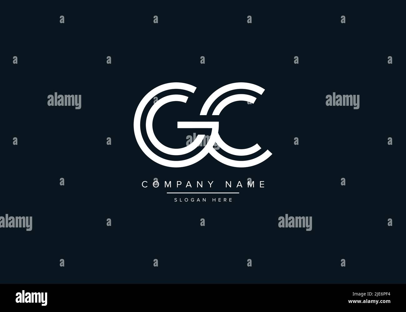 Lettre abstraite lettre icône logo GC Illustration de Vecteur
