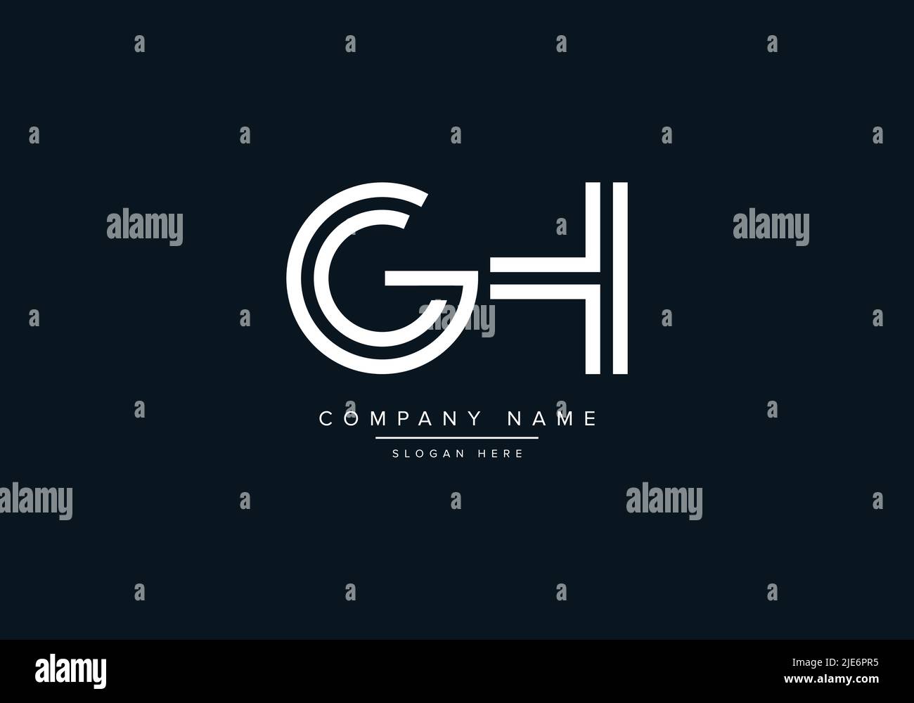 Alphabet lettre abstraite icône logo GH Illustration de Vecteur