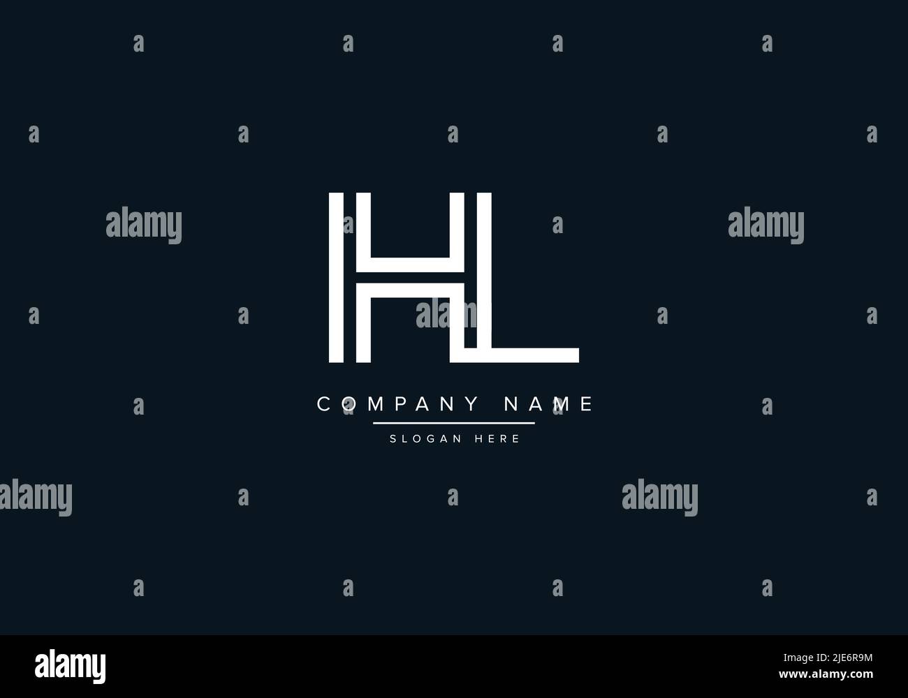 Lettre abstraite alphabétique icône logo HL Illustration de Vecteur