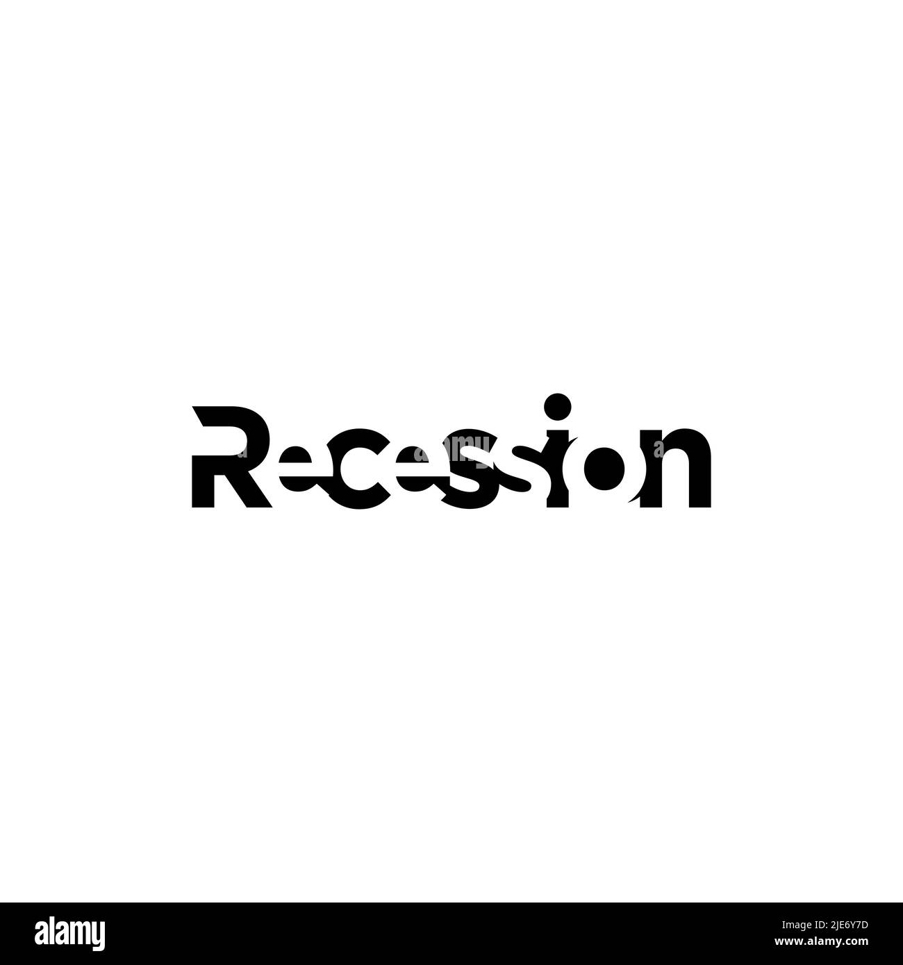 texte de récession négatif espace logo vecteur de conception. Illustration de Vecteur