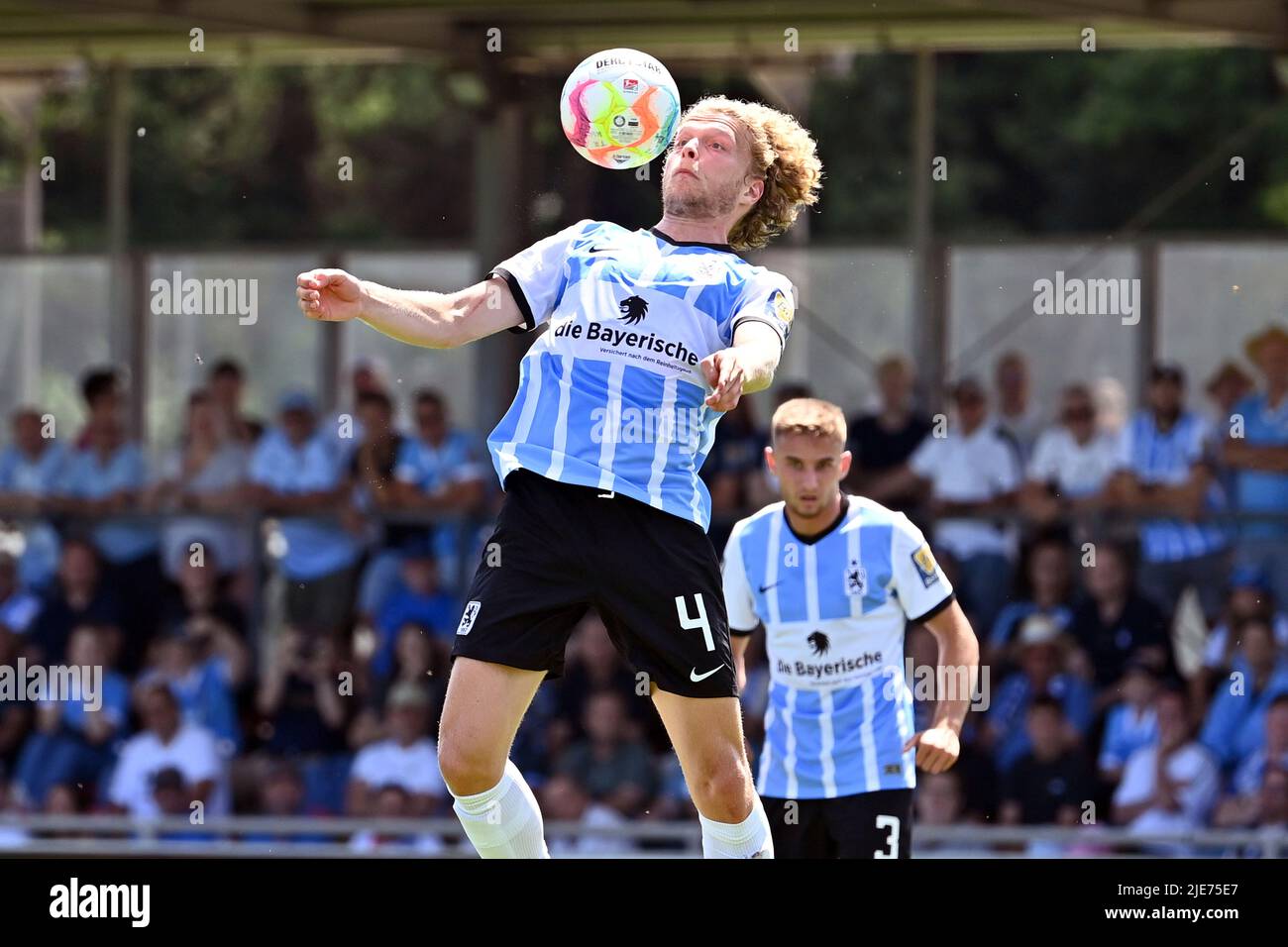 Jesper VERLAAT (Munich 1860), action, image simple, motif unique coupé, demi-figurine, demi-chiffre. TSV Munich 1860-Karlsruher SC 4-0, football, ligue 3rd, match d'essai sur 25 juin 2022 dans le parc sportif Heimstetten. Banque D'Images