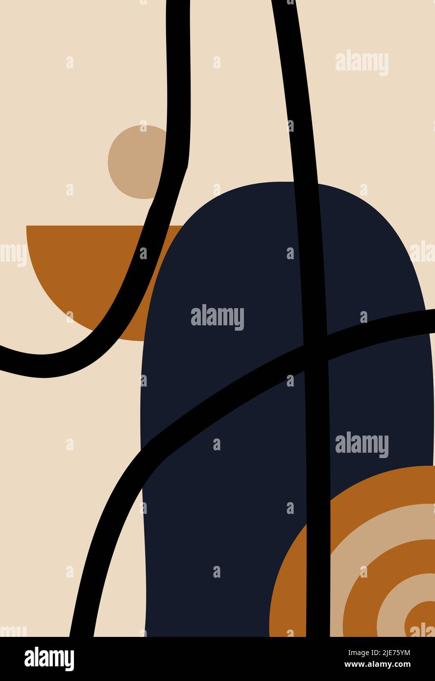 Minimalisme. Ensemble à imprimé abstrait moderne. Logo. Affiche d'art mural. Illustration de Vecteur