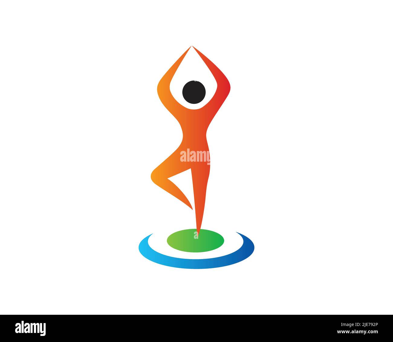 Symbole de pose d'arbre de yoga visualisé d'une simple pression Illustration de Vecteur