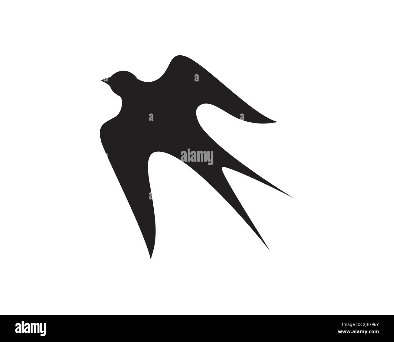 Oiseau de survol simple visualisé avec le style Silhouette Illustration de Vecteur