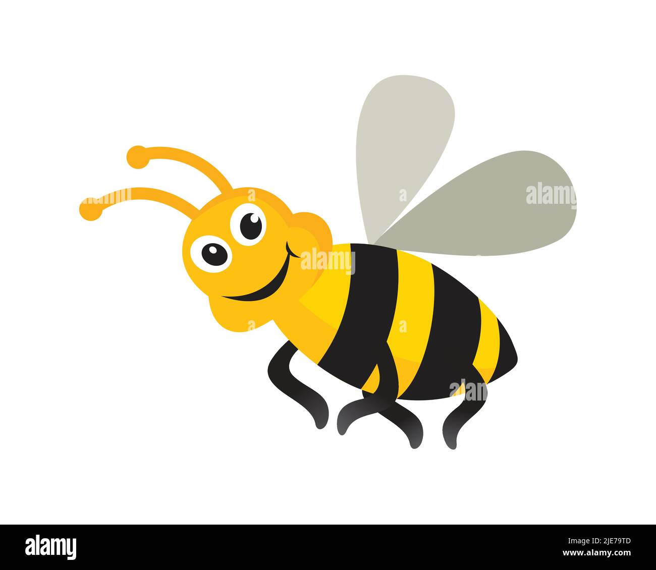 Personnage Flying Bee avec Smile Gesture Illustration Illustration de Vecteur