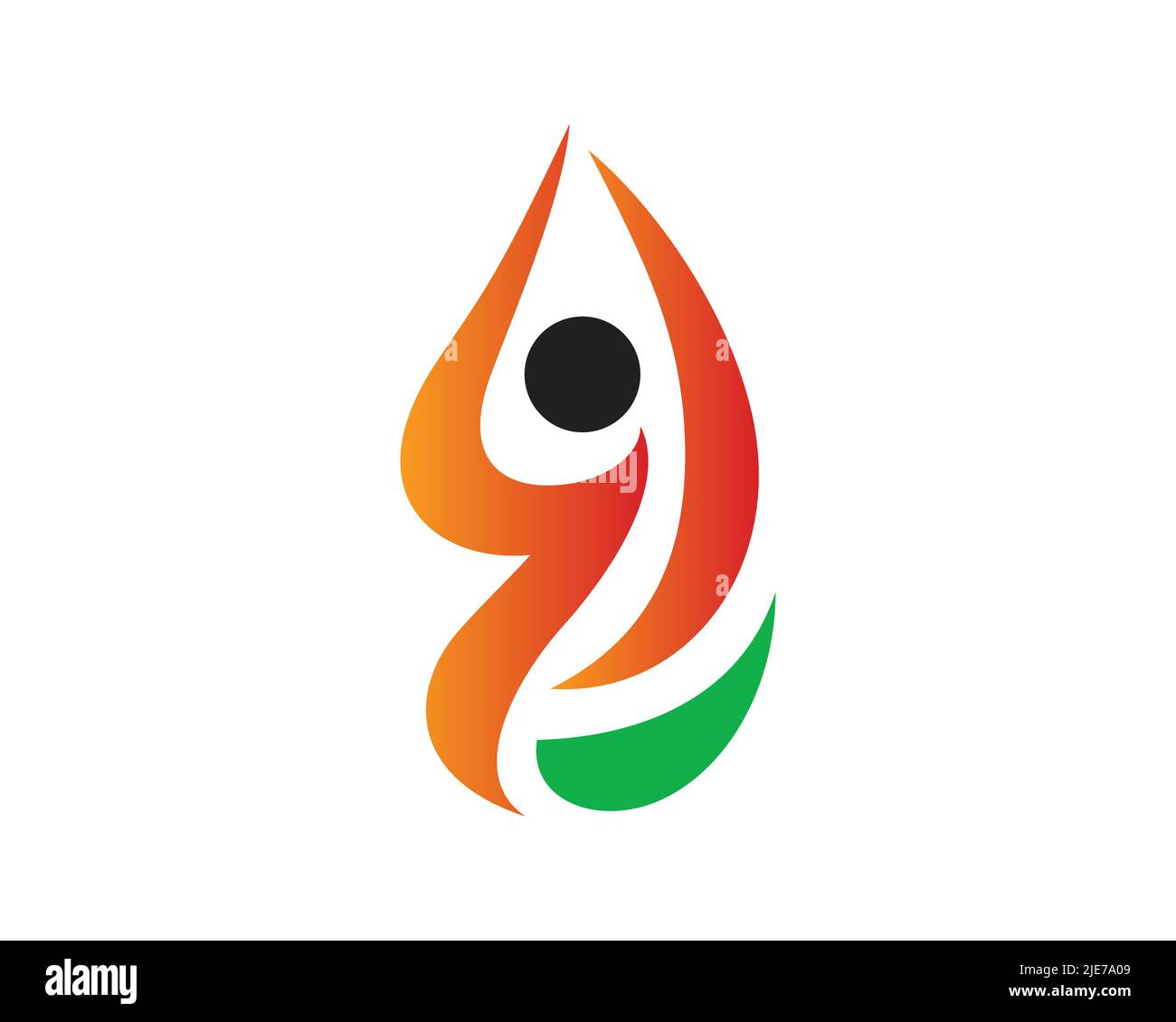 Symbole de pose d'arbre de yoga créatif visualisé d'une simple pression Illustration de Vecteur