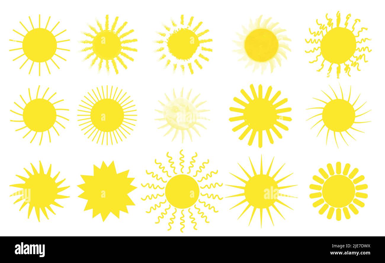 un ensemble d'icônes de photos de soleil. Illustration de Vecteur