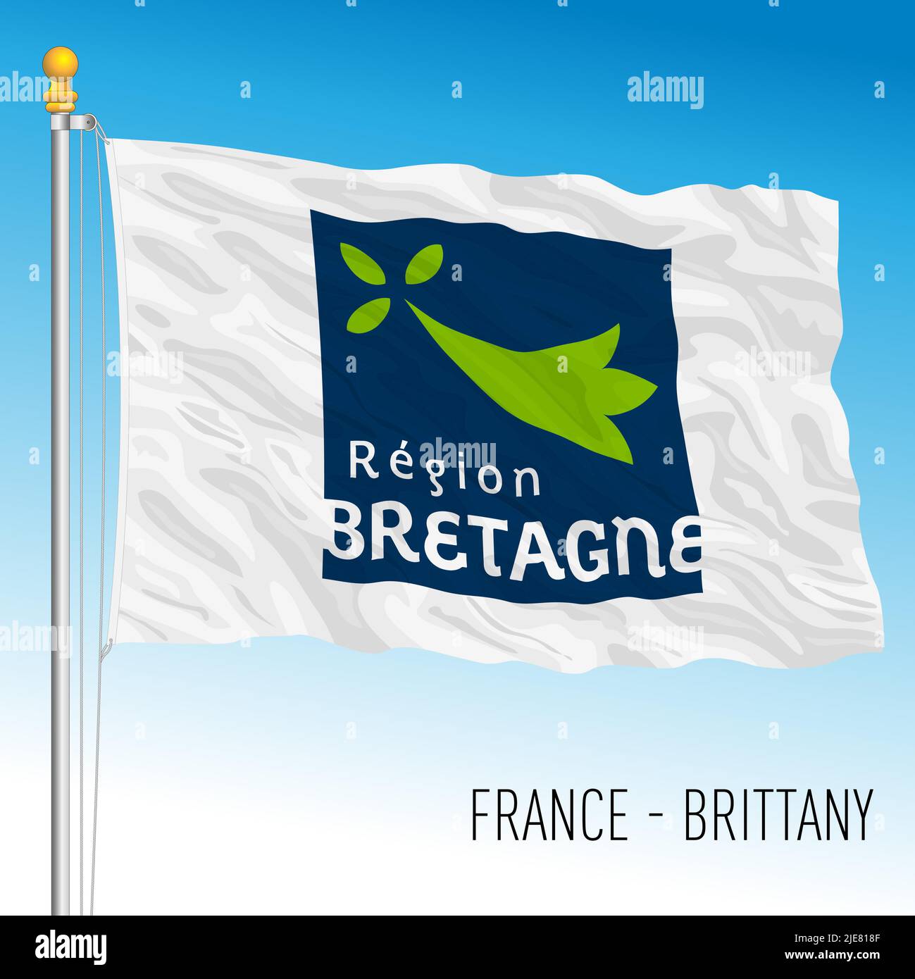 Drapeau régional de Bretagne, France, Union européenne, illustration vectorielle Illustration de Vecteur