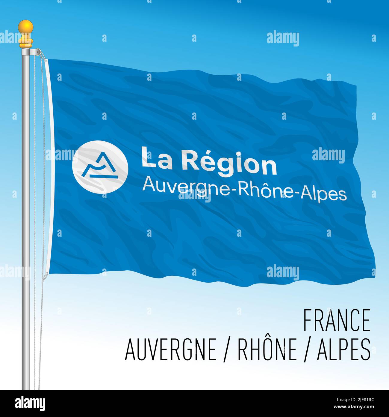 Auvergne Rhône Alpes drapeau régional, France, Union européenne, illustration vectorielle Illustration de Vecteur