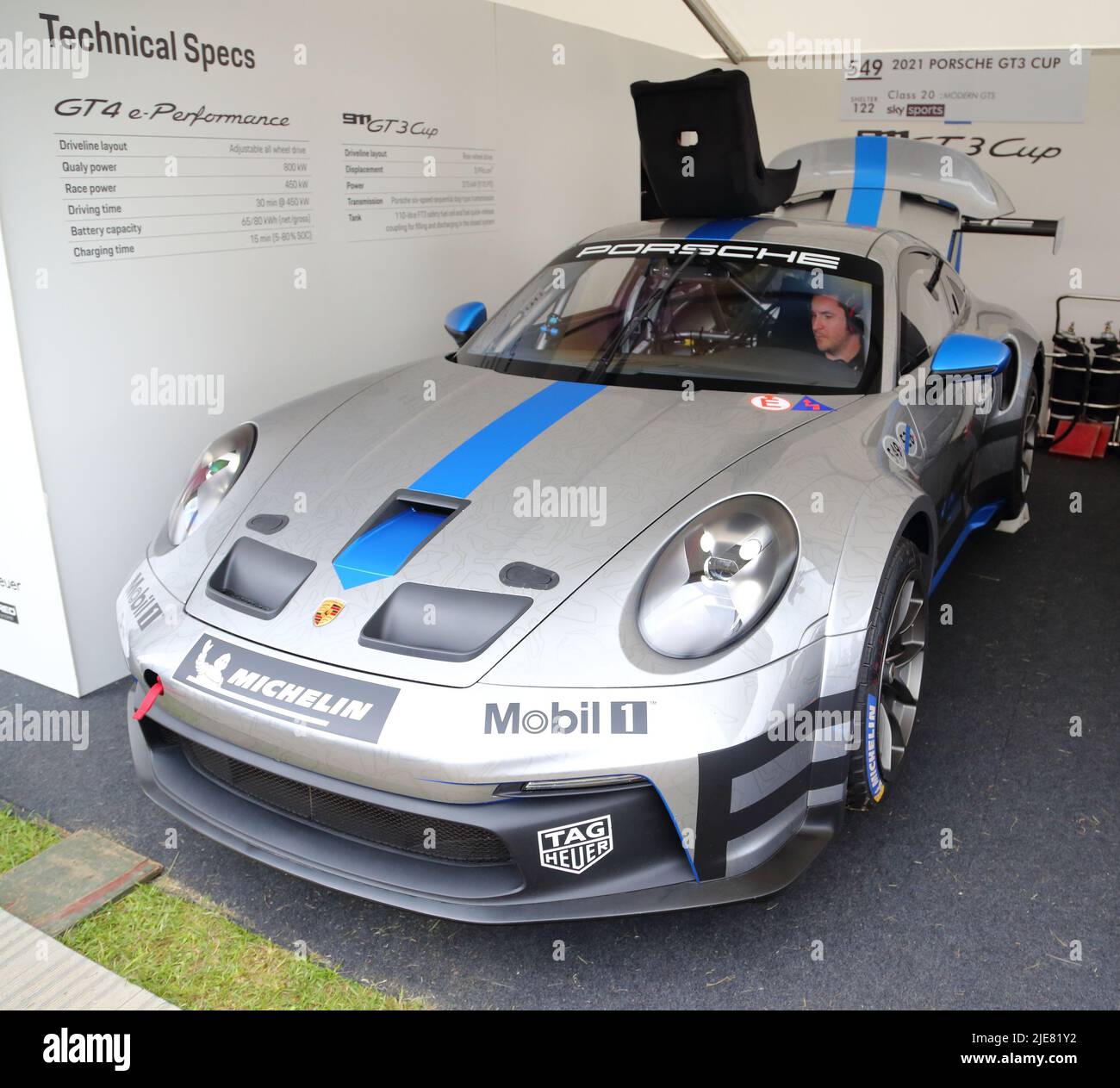 Voiture de course Porsche 911 GT3 Cup au Festival of Speed 2022 à Goodwood, Sussex, Royaume-Uni Banque D'Images