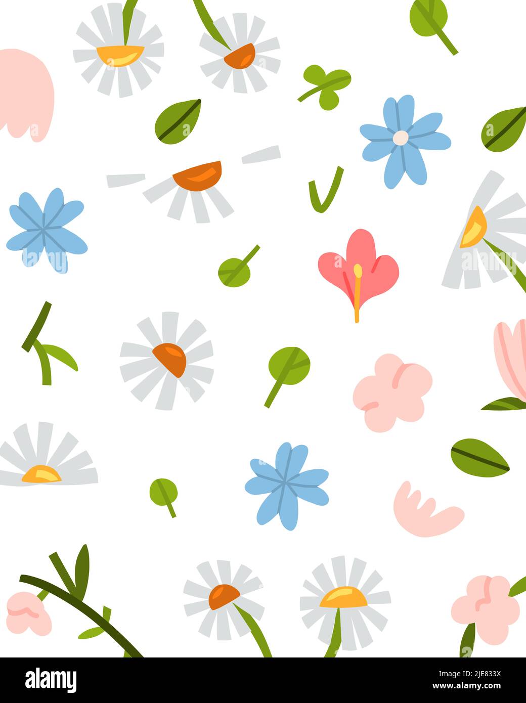 Dessin à la main graphique clipart illustration vecteur arrière-plan cadre de la composition avec boho abstrait jardin forme nature, fleurs de fleur Illustration de Vecteur
