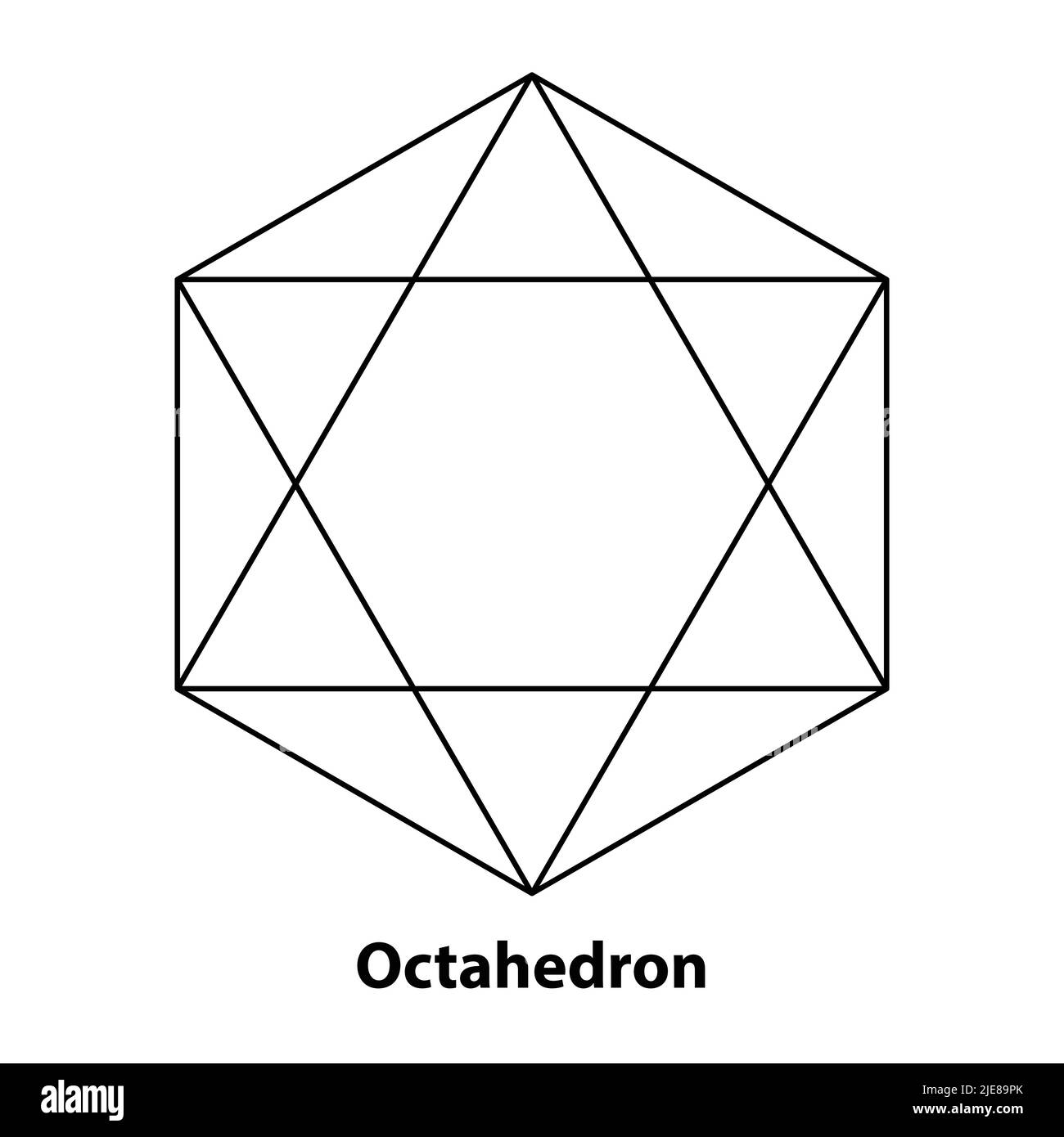 Figures géométriques mathématiques telles que l'octaèdre, la ligne de sortie vectorielle Illustration de Vecteur