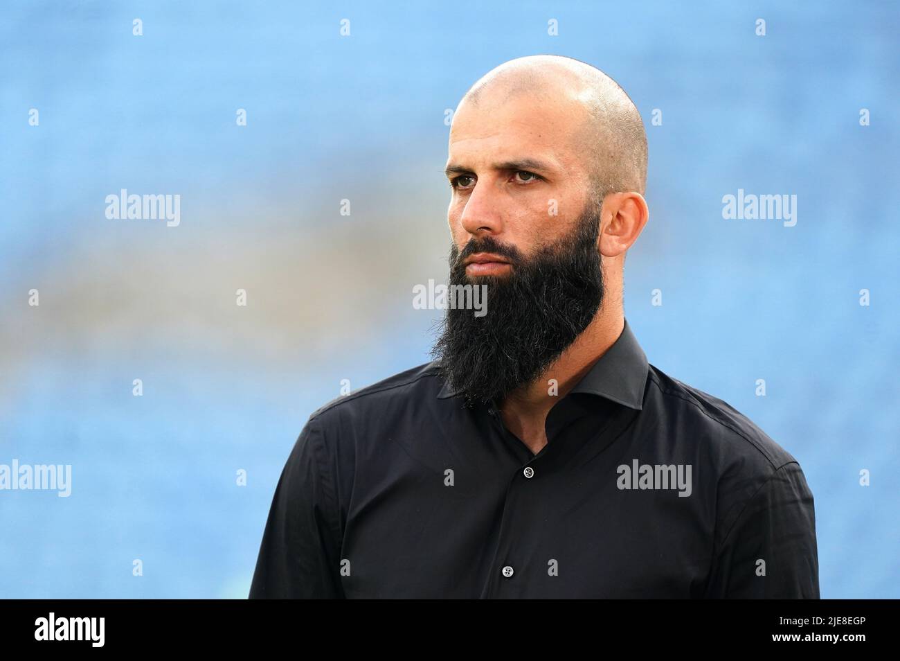 Moeen Ali pendant le troisième jour du troisième LV= Insurance Test Series Match au stade Emerald Headingley, Leeds. Date de la photo: Samedi 25 juin 2022. Banque D'Images