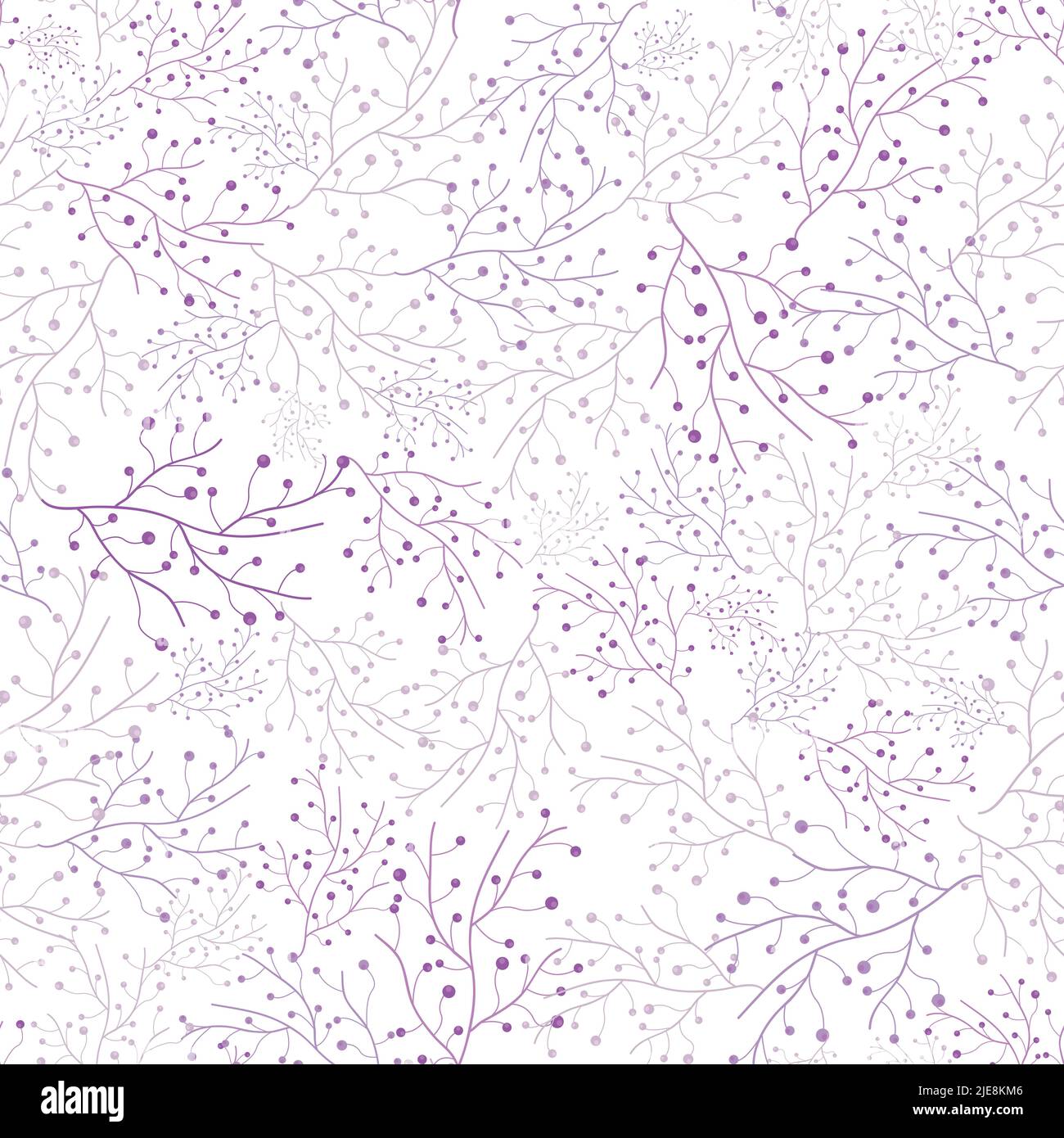 Motif de répétition vectoriel d'algues de lavande violet. Arrière-plan texture sans couture. Arrière-plan de motif abstrait de dessin au trait dessiné à la main Illustration de Vecteur