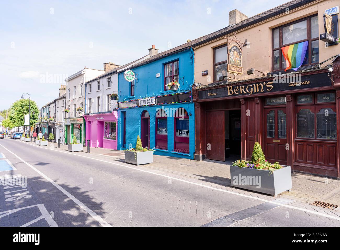 Rue principale Portlaoise, République d'Irlande Banque D'Images